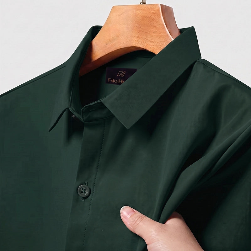 Japanese Lycra anti-wrinkle shirt | Party wear | Teal-Green
