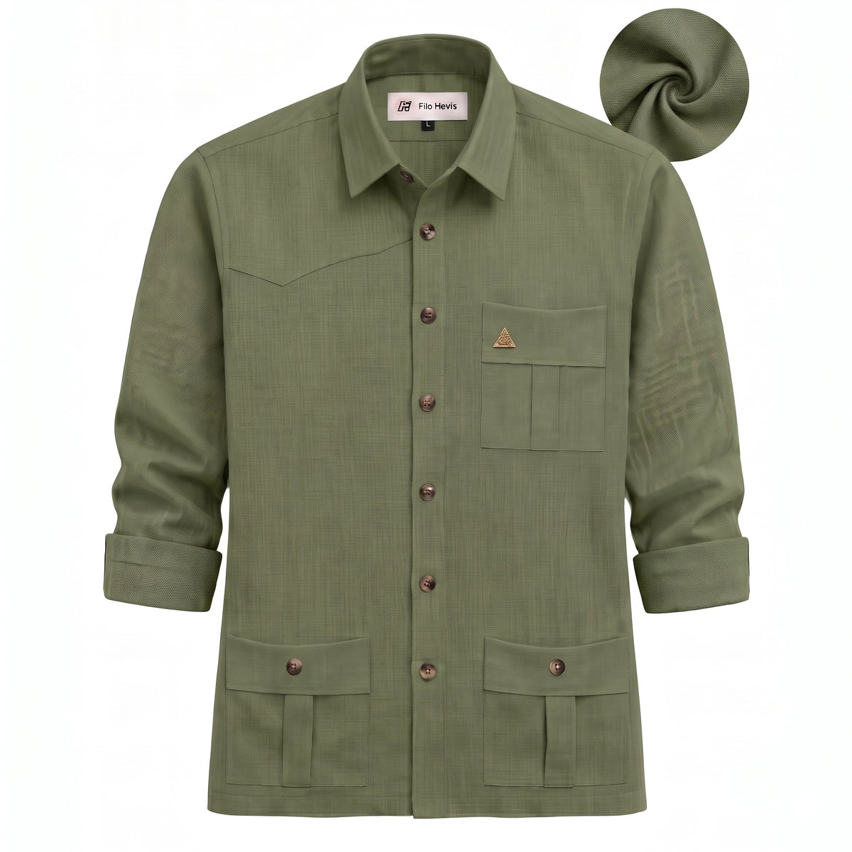 Men's Hunter shirt | Multi Pockets | Linen Texture | Green ( We Accept Only Prepaid For This Article )