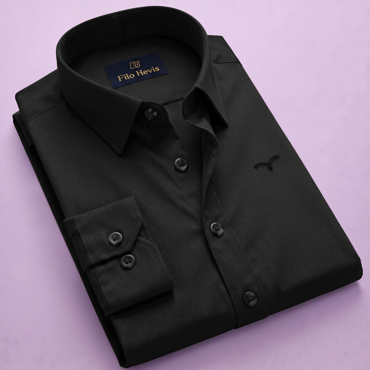 Premium Self Textured Formal Shirt for Men | Black