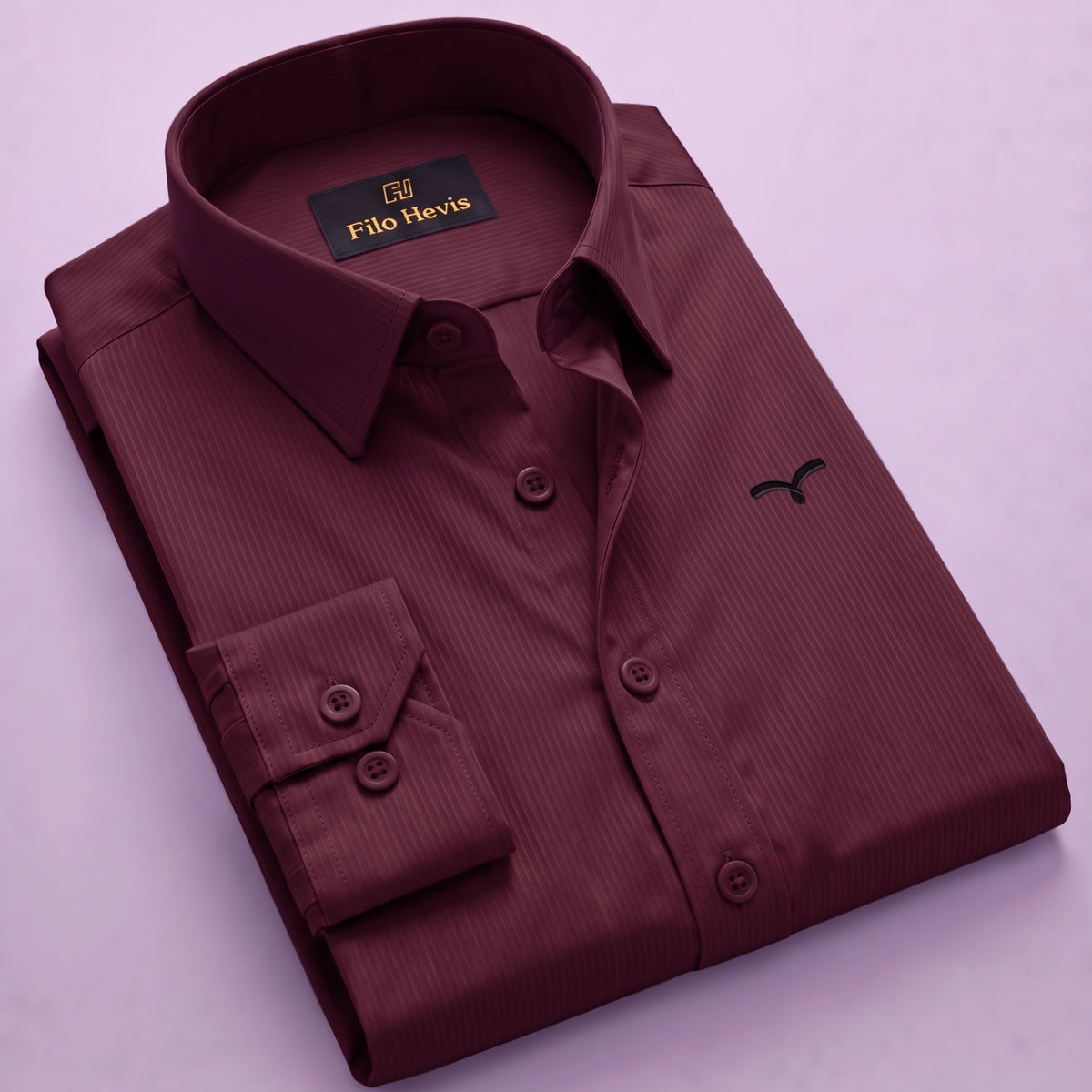 Premium Self Textured Formal Shirt for Men | Maroon