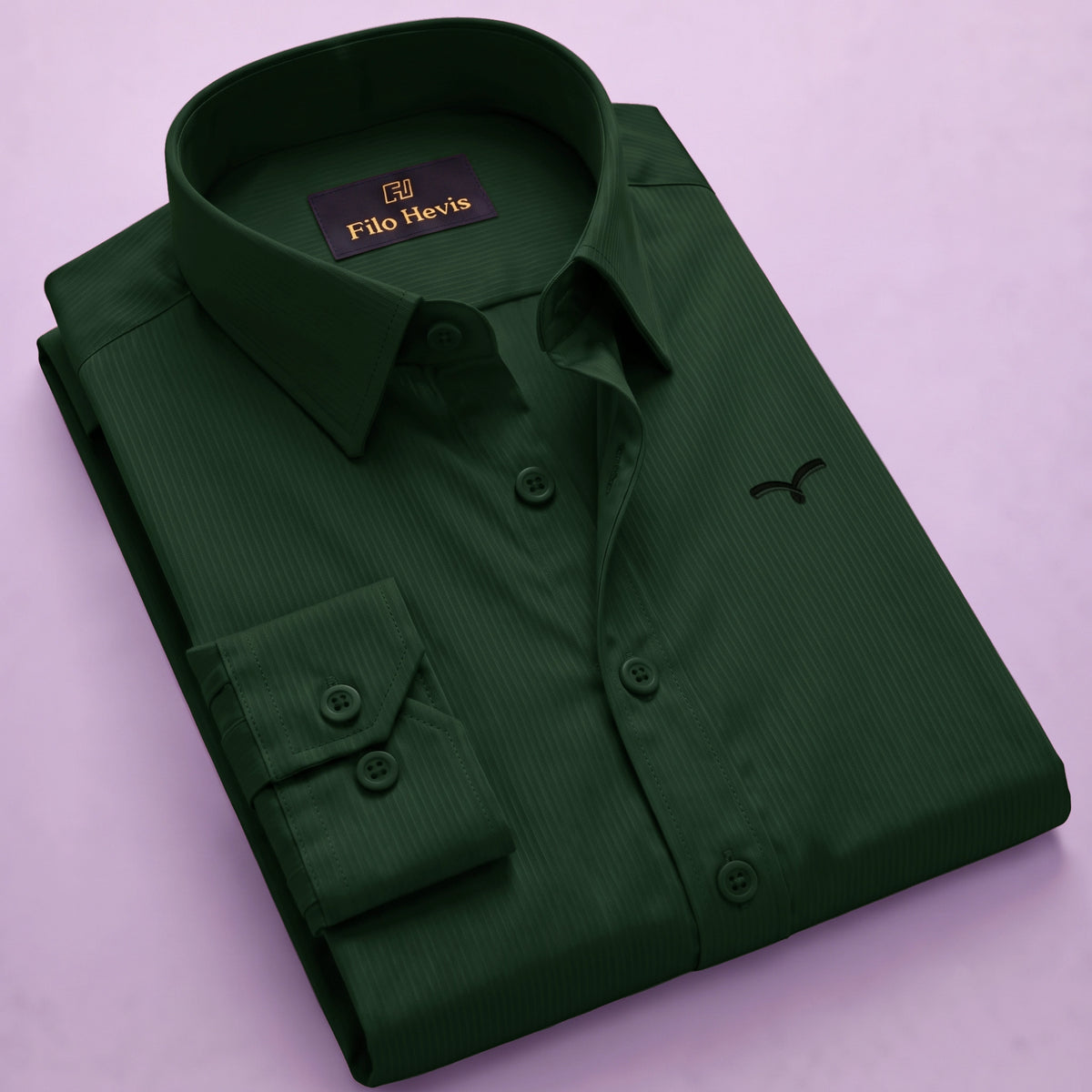 Premium Self Textured Formal Shirt for Men | DARK GREEN