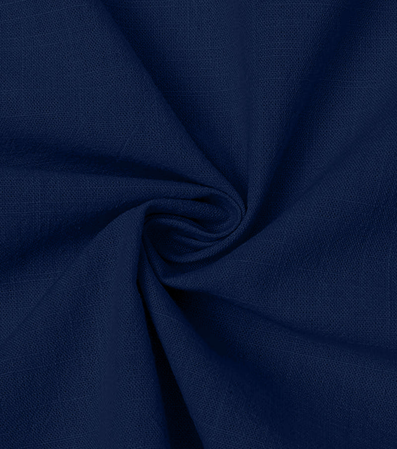Cotton Chinese Collar Short Kurta for Men | Traditional Nehru Ethnic Shirts | Daily Wear-Navy Blue Filo Hevis