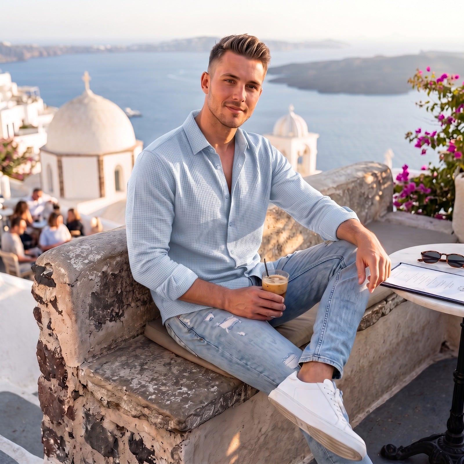 Men's Full Sleeve Self Textured Shirt | Light Grey My Store