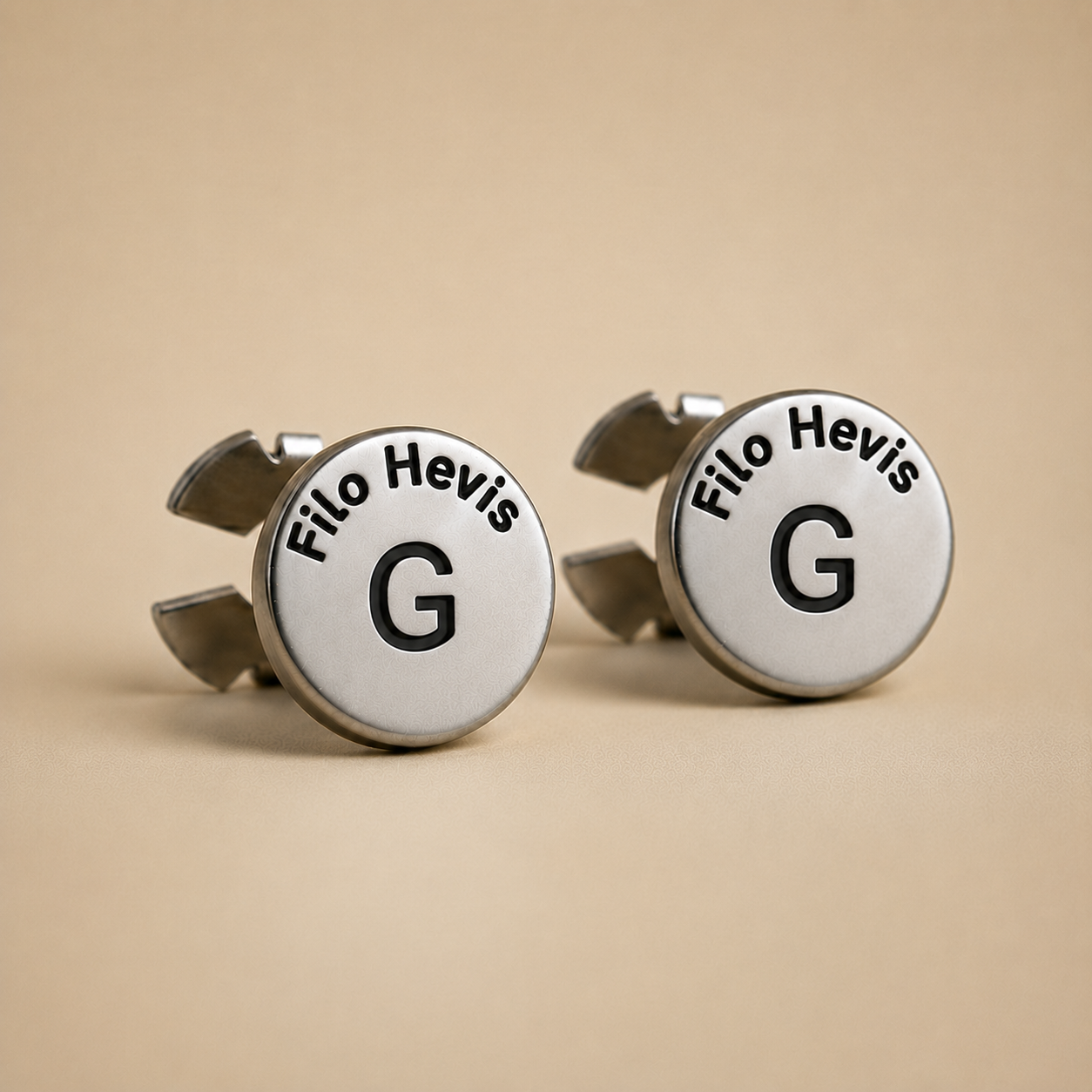 Filohevis Personalised Silver Initial Cufflinks – G | Engraved Letter Unisex Metal Cufflinks | Formal Shirt Accessory (1 Pair)