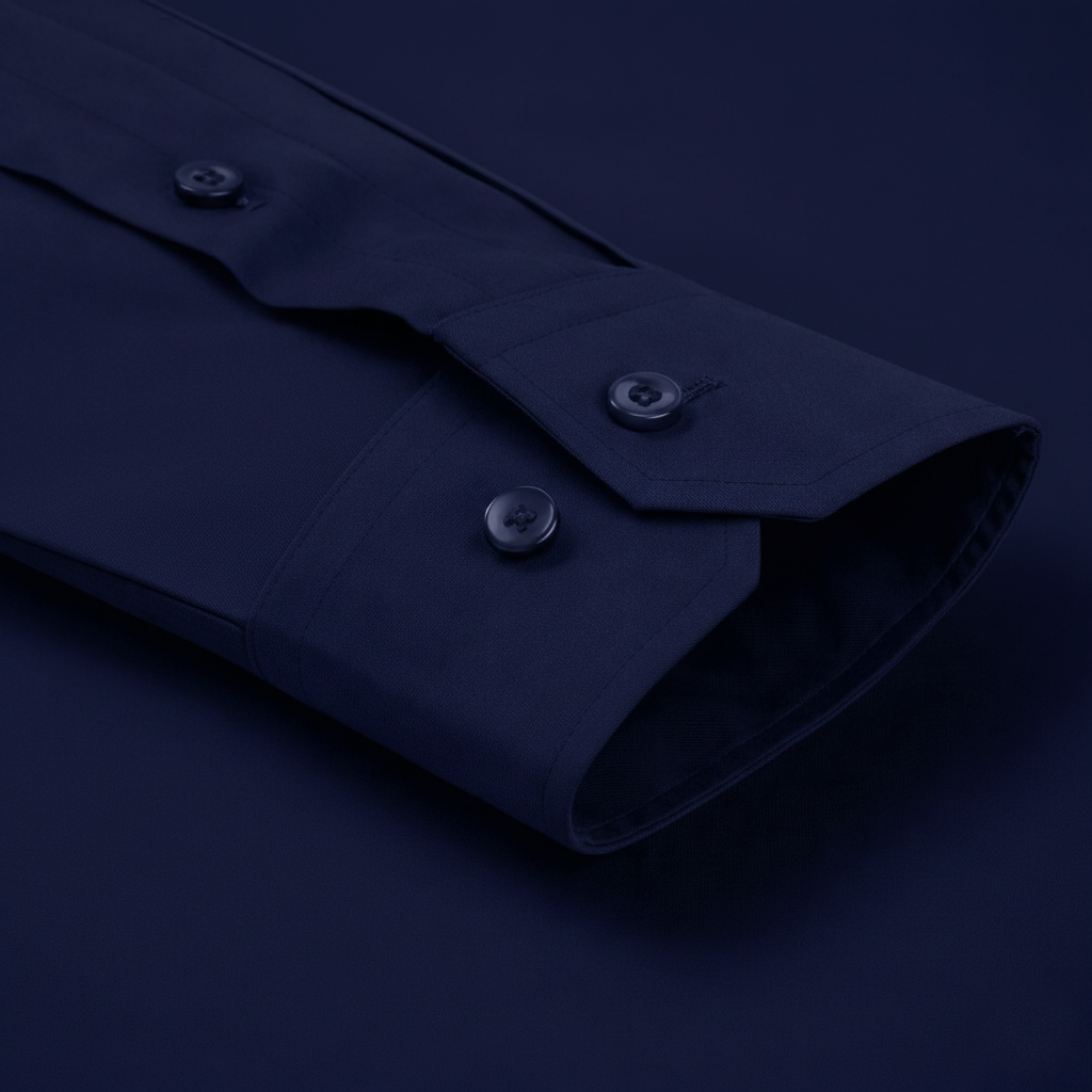 Men's Formal Regular Fit Cotton Full Sleeve Shirt-NAVY BLUE