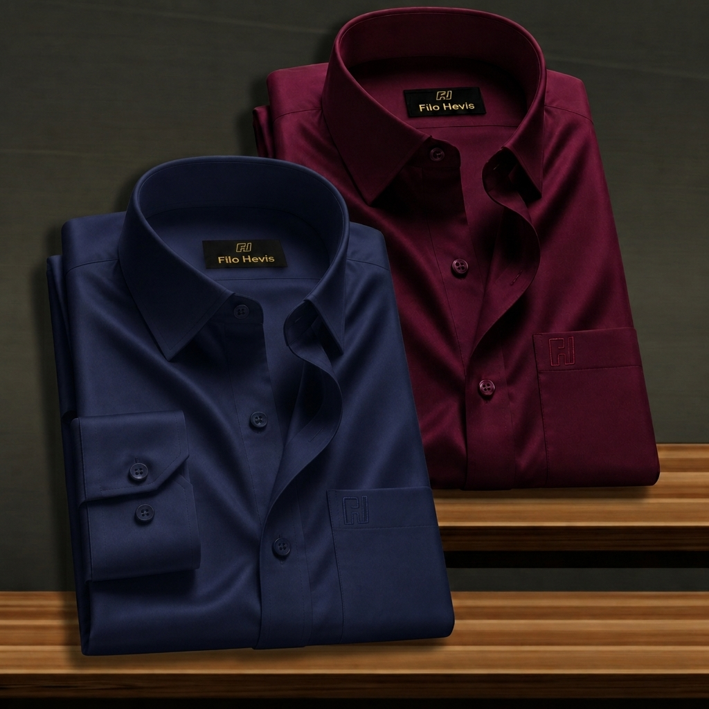 Combo of 2 Formal shirts Navy Blue & Wine Colour My Store