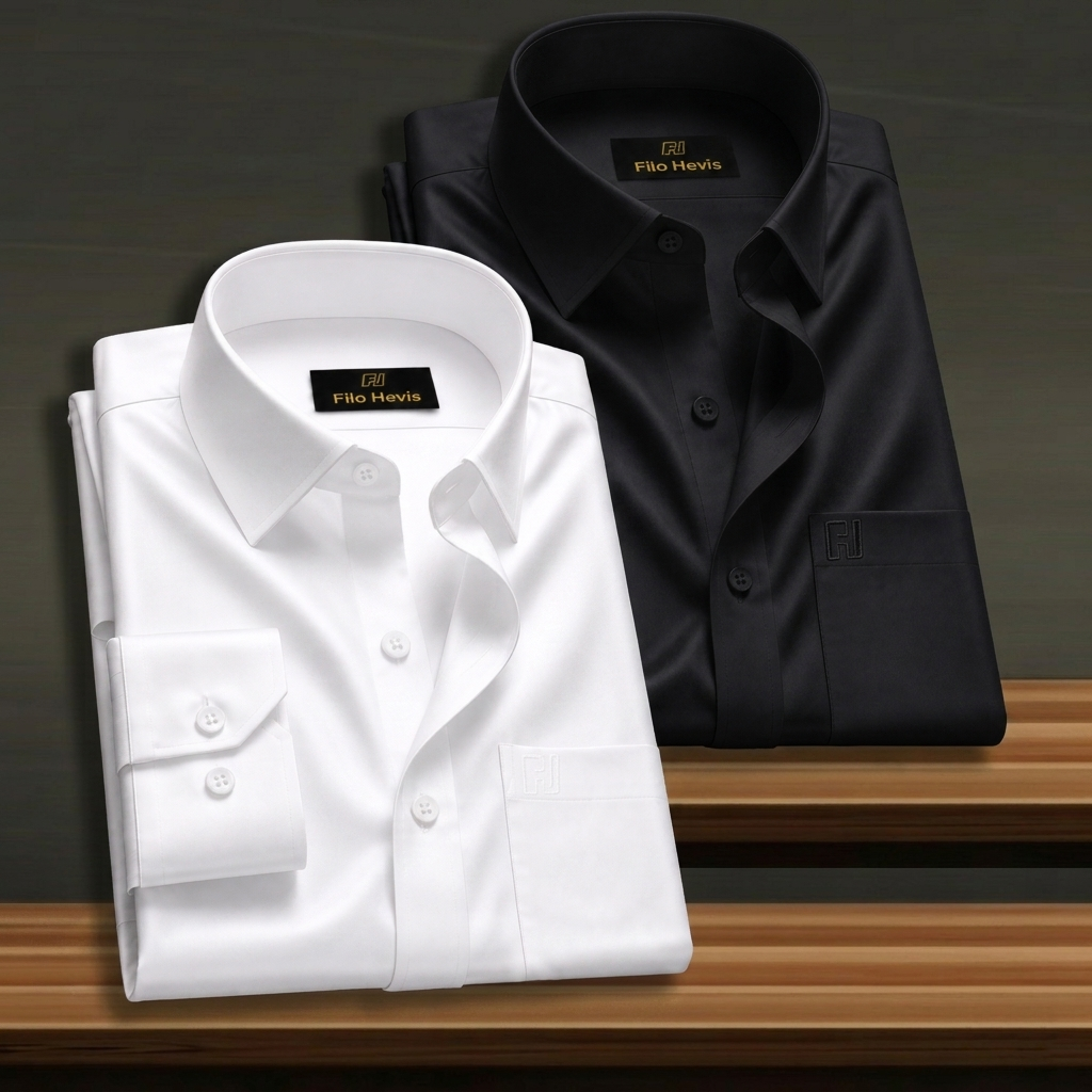 Combo of 2 Formal shirts White & Black Colour My Store