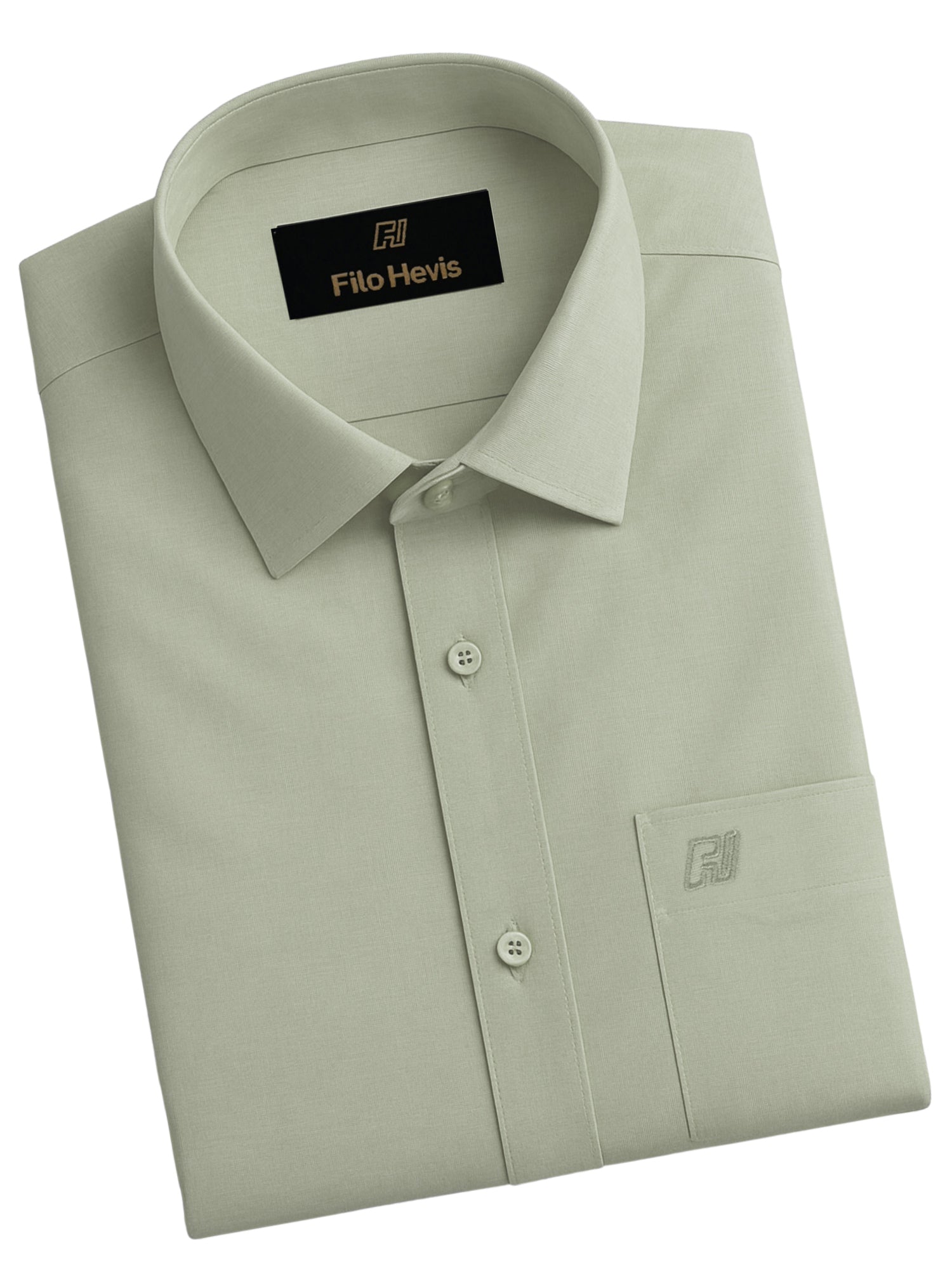 Filafil Fabric Regular Fit Single Pocket Formal Shirt Full Sleeve -Light Greyish Green