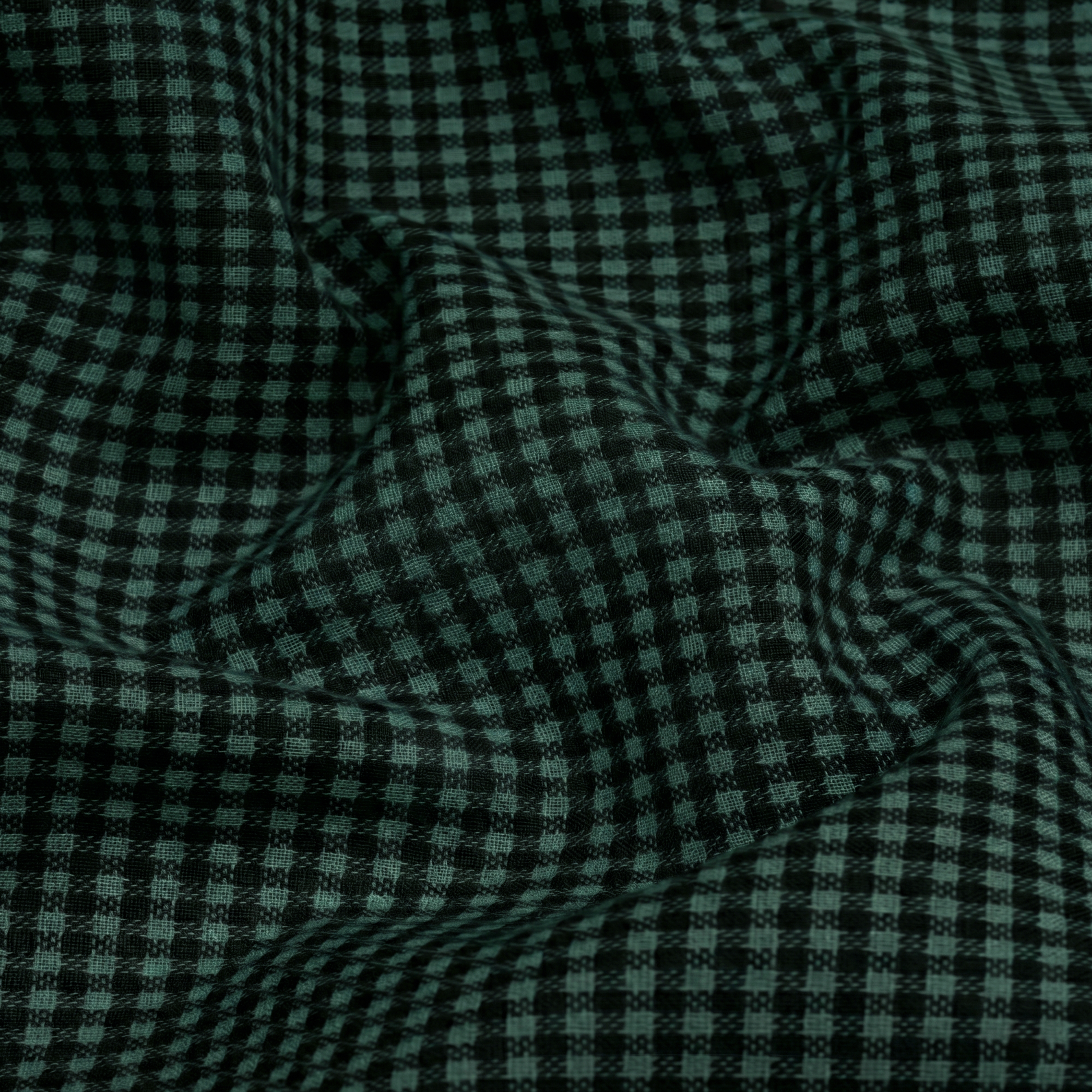 Men's Cotton Check Shirt-Green, Regular Fit, All-Day Comfort