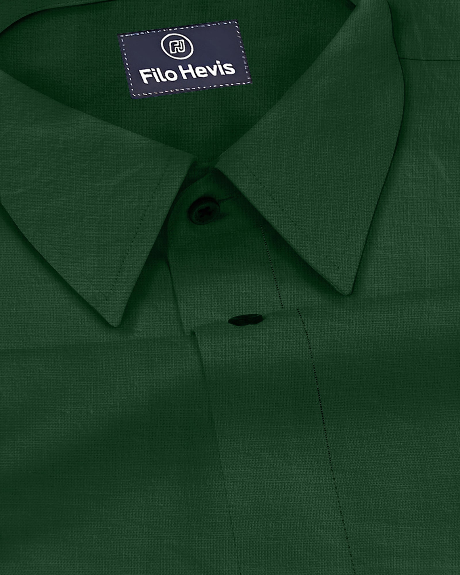 Men's Pure Linen Casual Shirt - Dark Green