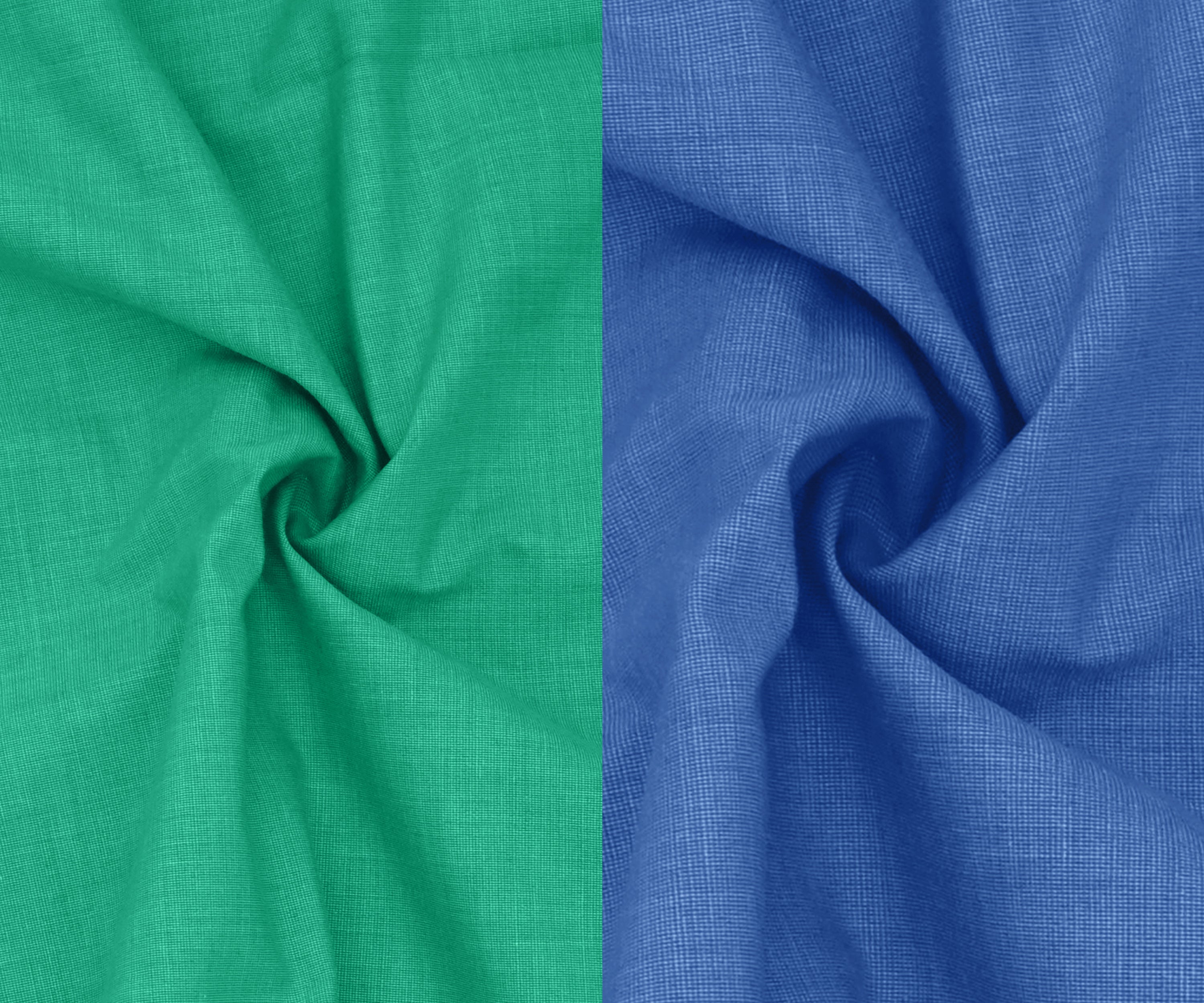 Combo of 2 Filafil Fabric Regular Fit Formal Shirts – Green & Blue (Single Pocket)