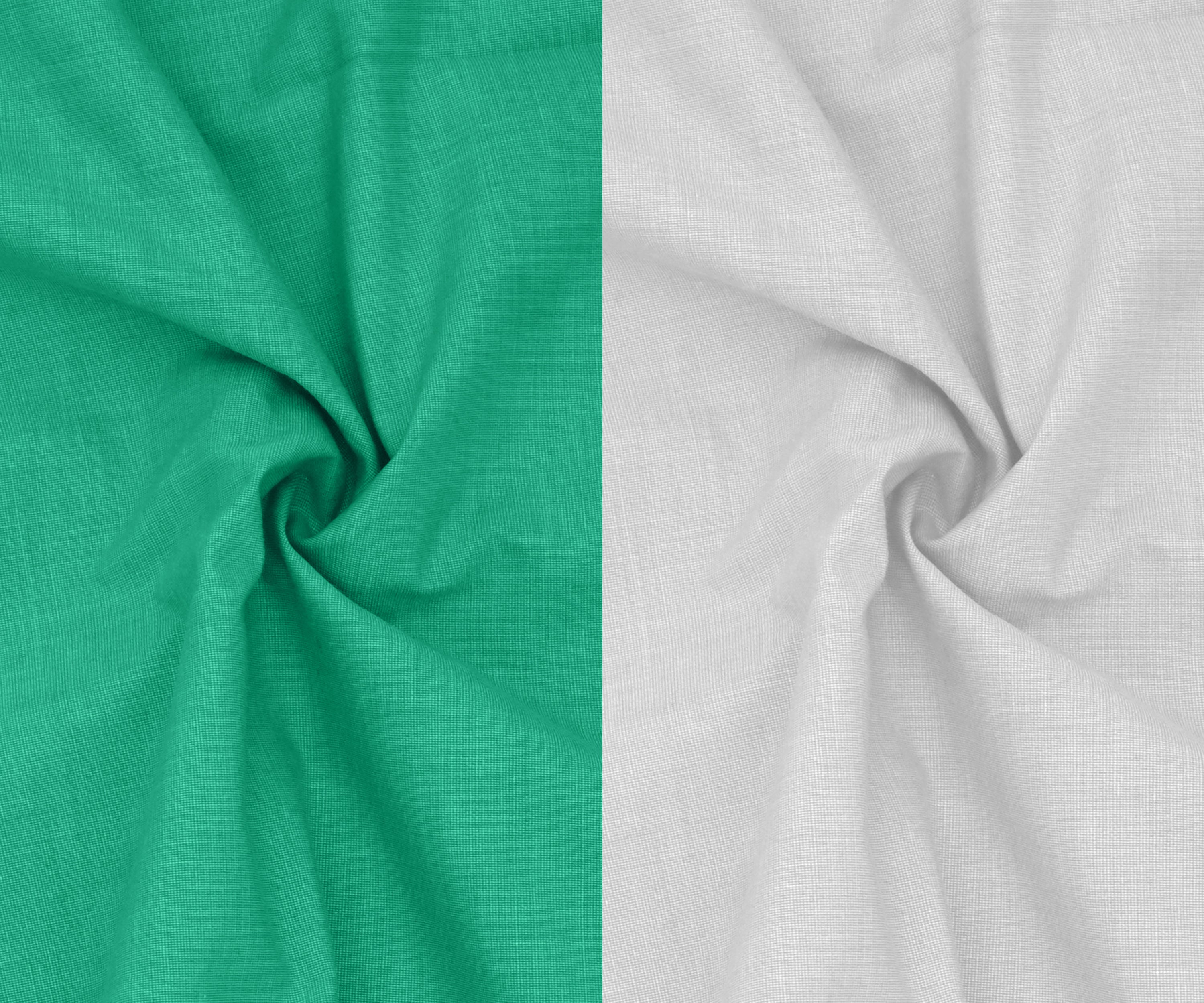 Combo of 2 Filafil Fabric Regular Fit Formal Shirts – Green & White (Single Pocket)