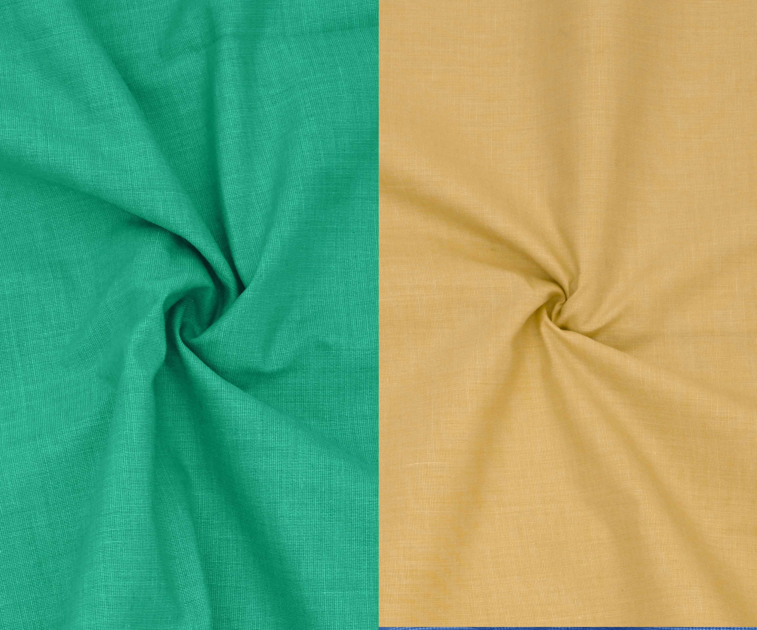 Combo of 2 Filafil Fabric Regular Fit Formal Shirts – Green & Yellow (Single Pocket)