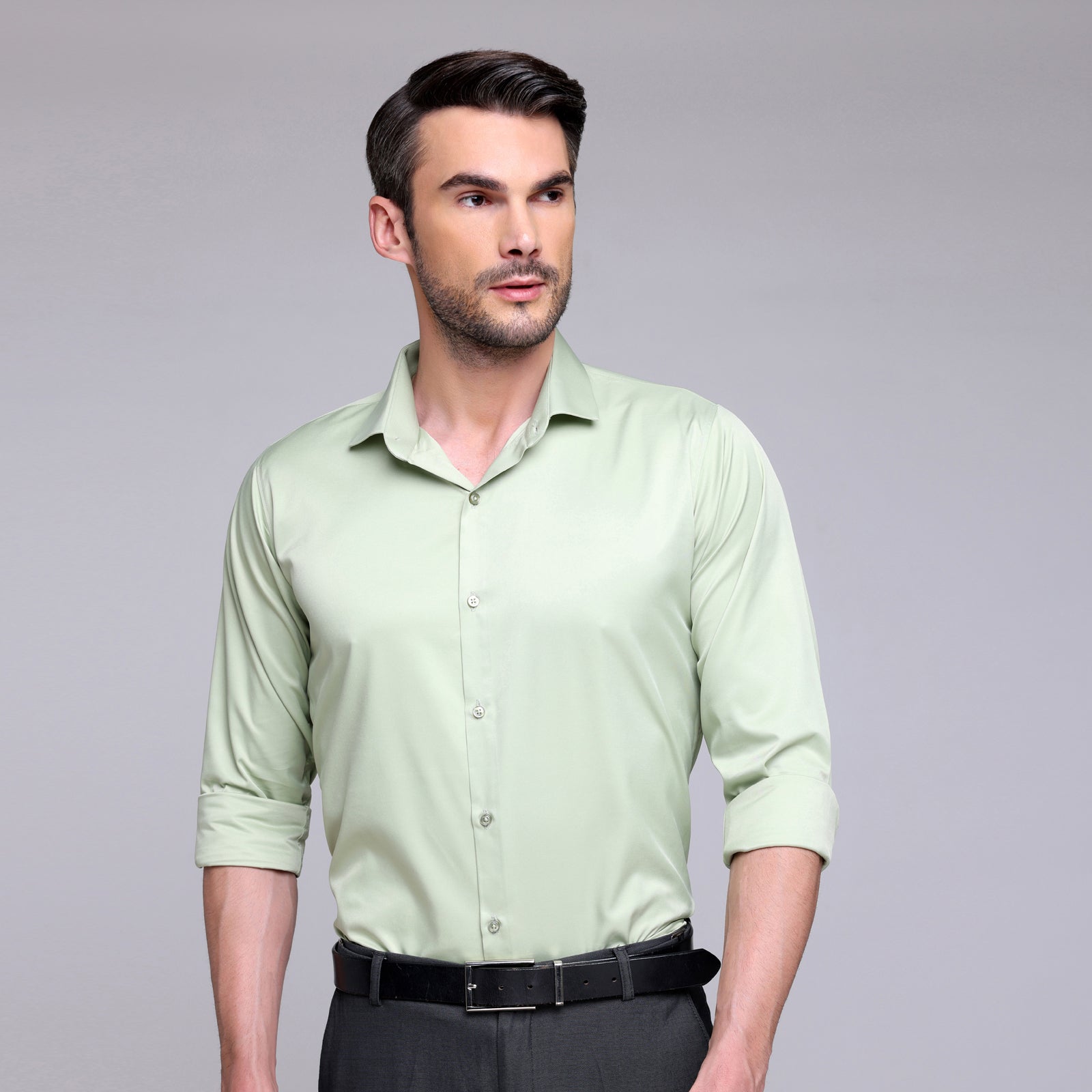 PREMIUM SATIN SHIRT | FORMAL SHIRT FOR MEN | LUXURIOUS SATIN LYCRA PARTY WEAR-Pista Mint Green Shirt