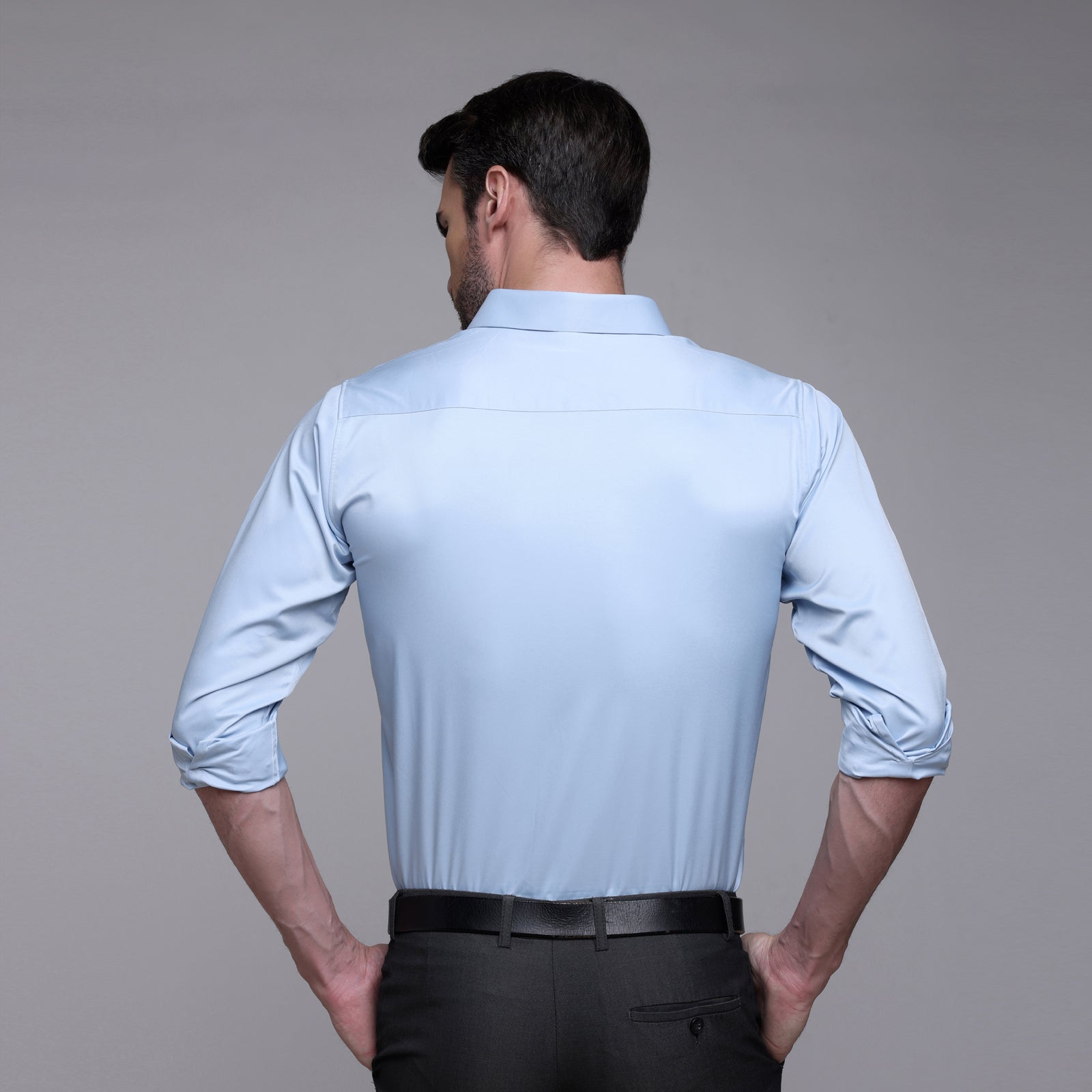 PREMIUM SATIN SHIRT | FORMAL SHIRT FOR MEN | LUXURIOUS SATIN LYCRA PARTY WEAR-Sky Blue Shirt
