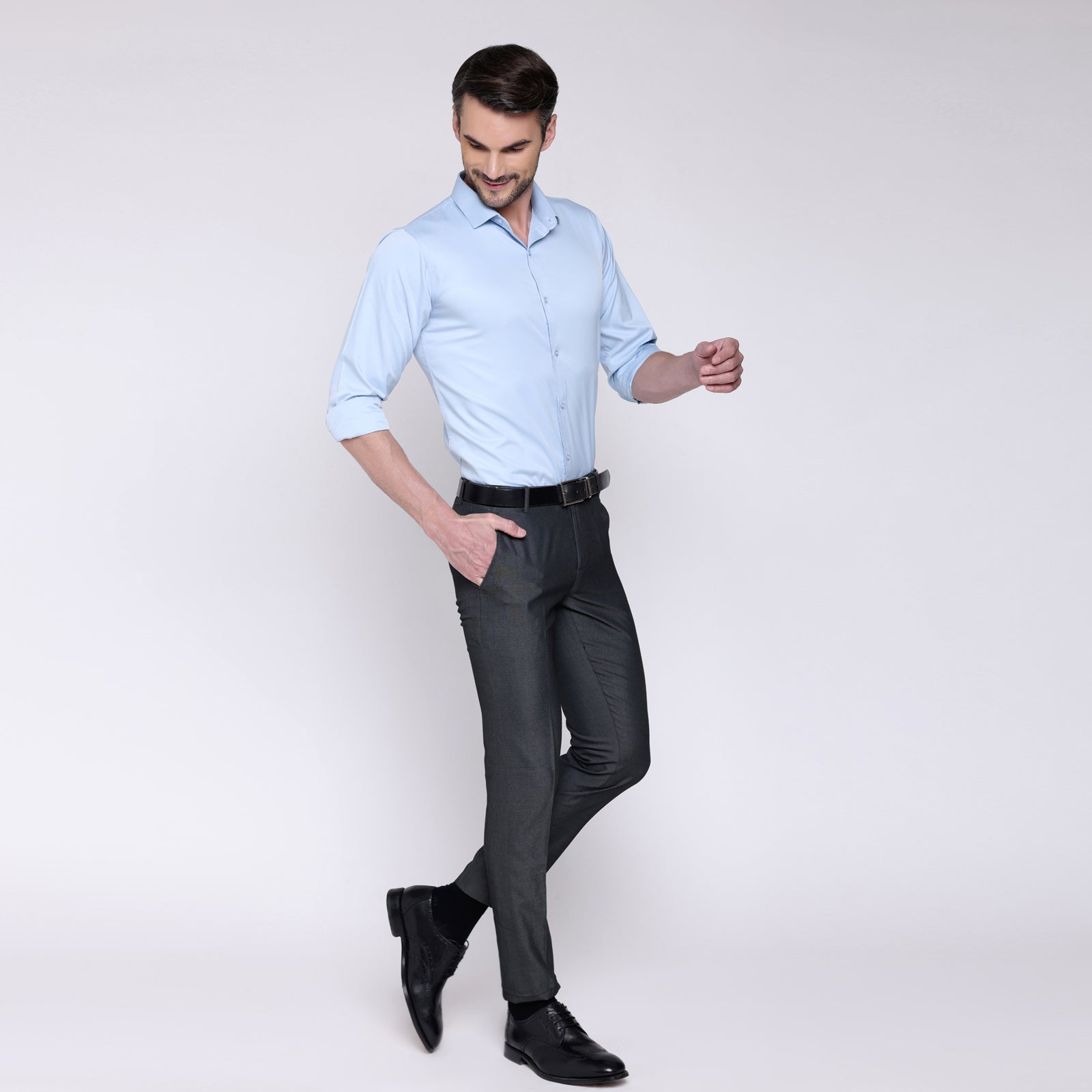 PREMIUM SATIN SHIRT | FORMAL SHIRT FOR MEN | LUXURIOUS SATIN LYCRA PARTY WEAR-Sky Blue Shirt