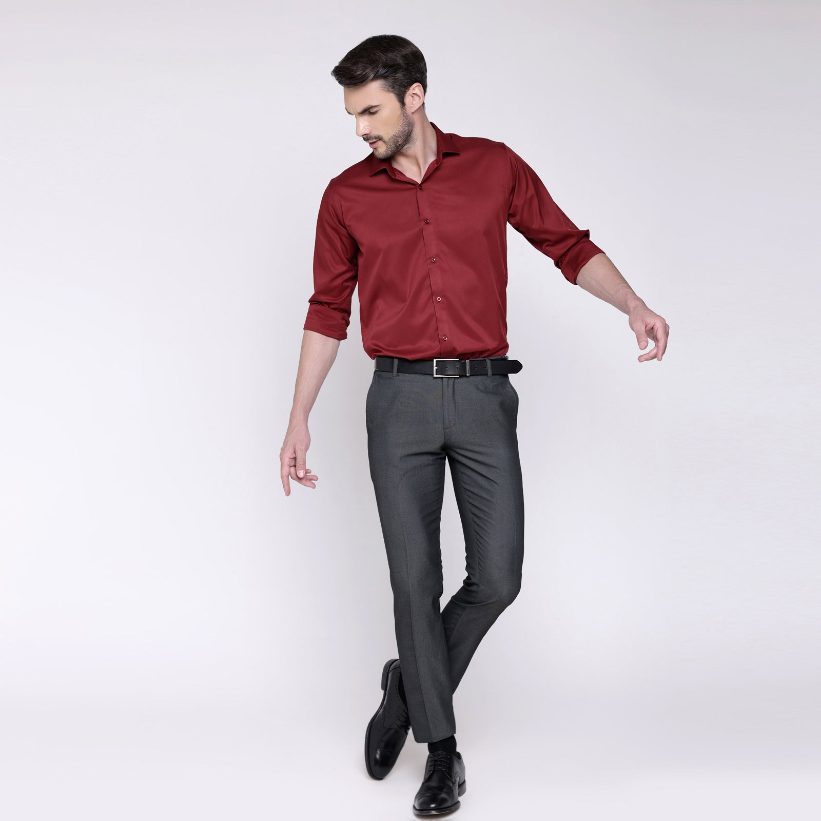 PREMIUM SATIN SHIRT | FORMAL SHIRT FOR MEN | LUXURIOUS SATIN LYCRA PARTY WEAR-Maroon Shirt