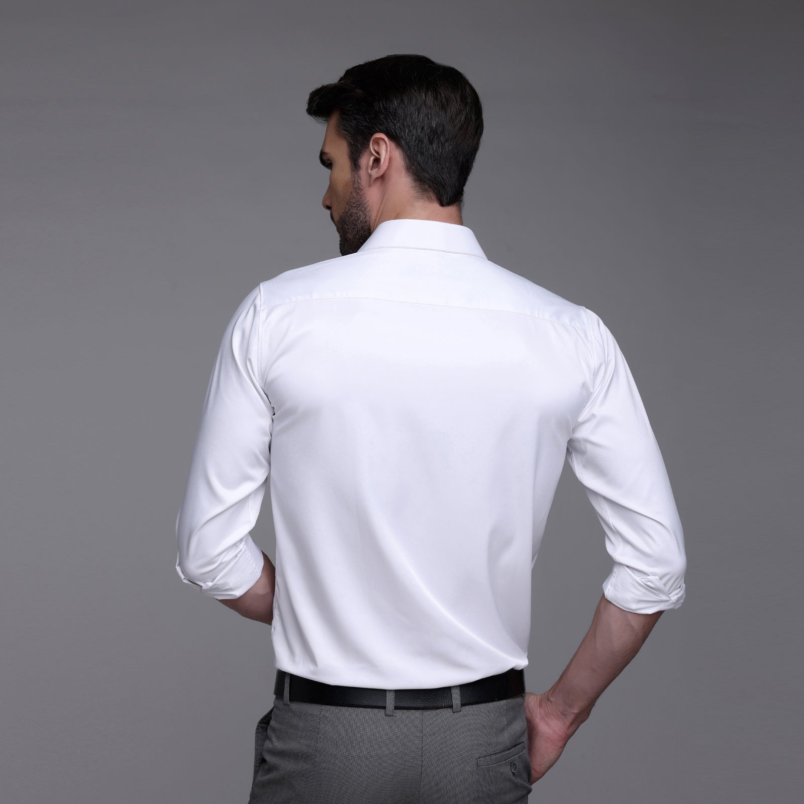 PREMIUM SATIN SHIRT | FORMAL SHIRT FOR MEN | LUXURIOUS SATIN LYCRA PARTY WEAR-White Shirt