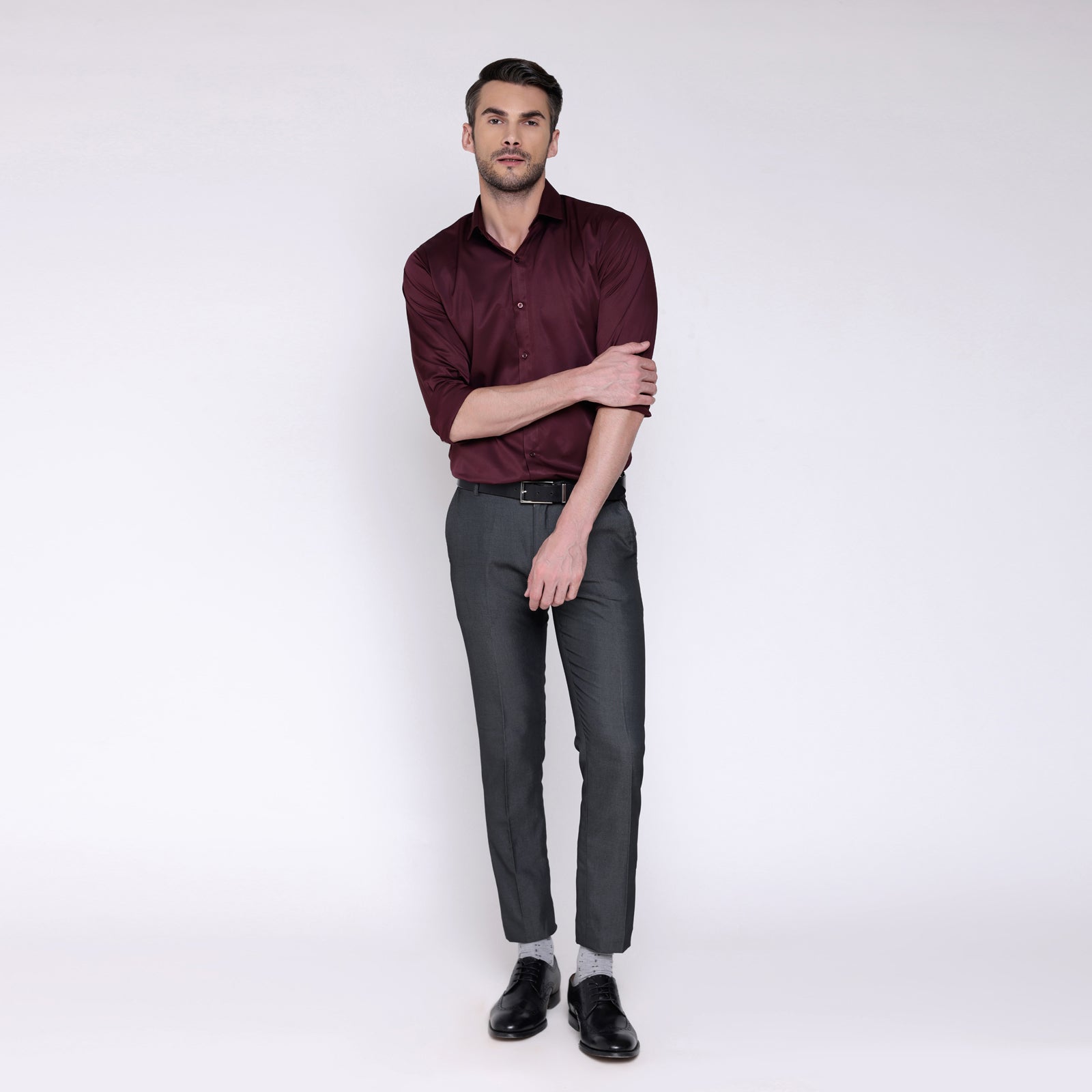 PREMIUM SATIN SHIRT | FORMAL SHIRT FOR MEN | LUXURIOUS SATIN LYCRA PARTY WEAR-Dark Maroon Shirt