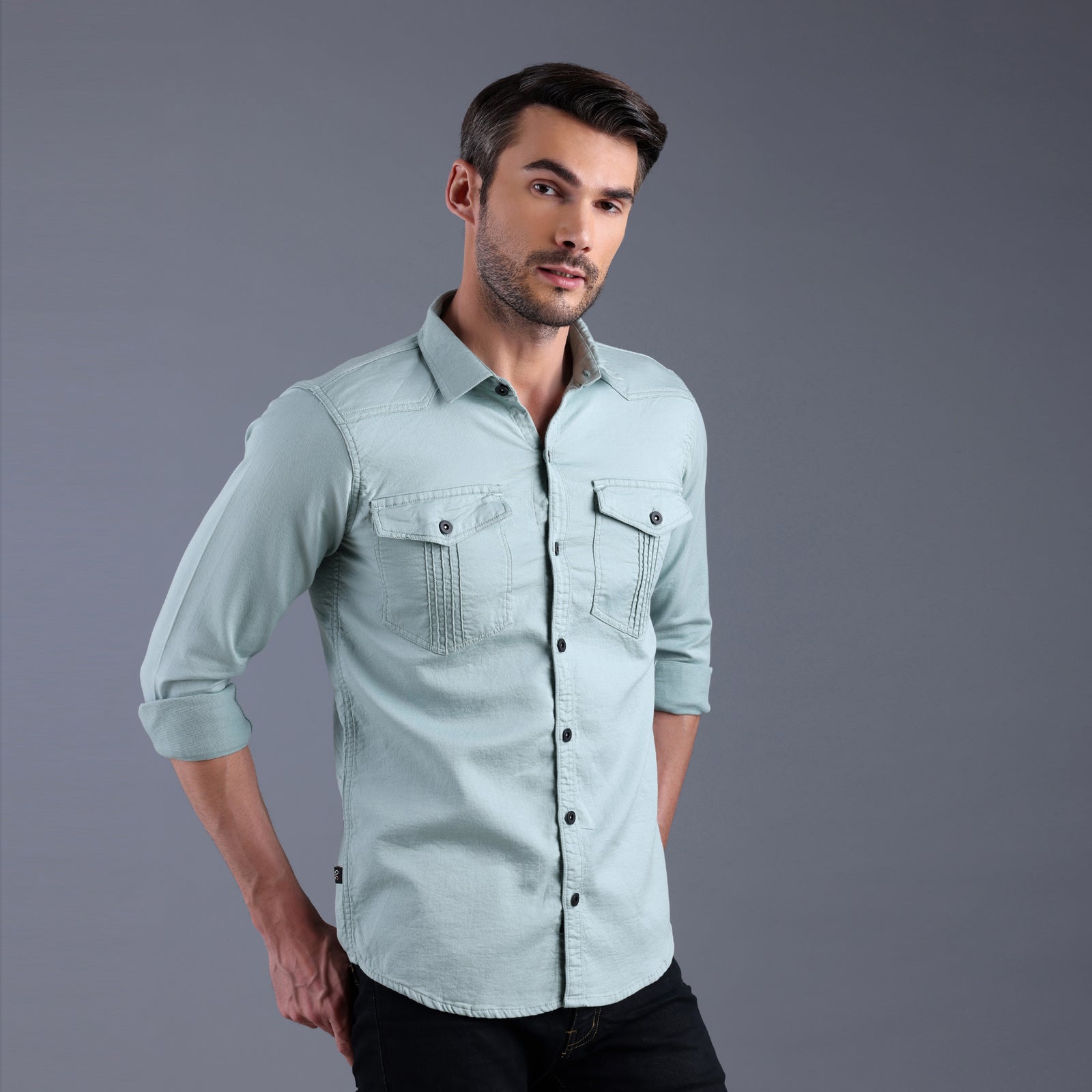 Men's Cargo Light Green Shirt