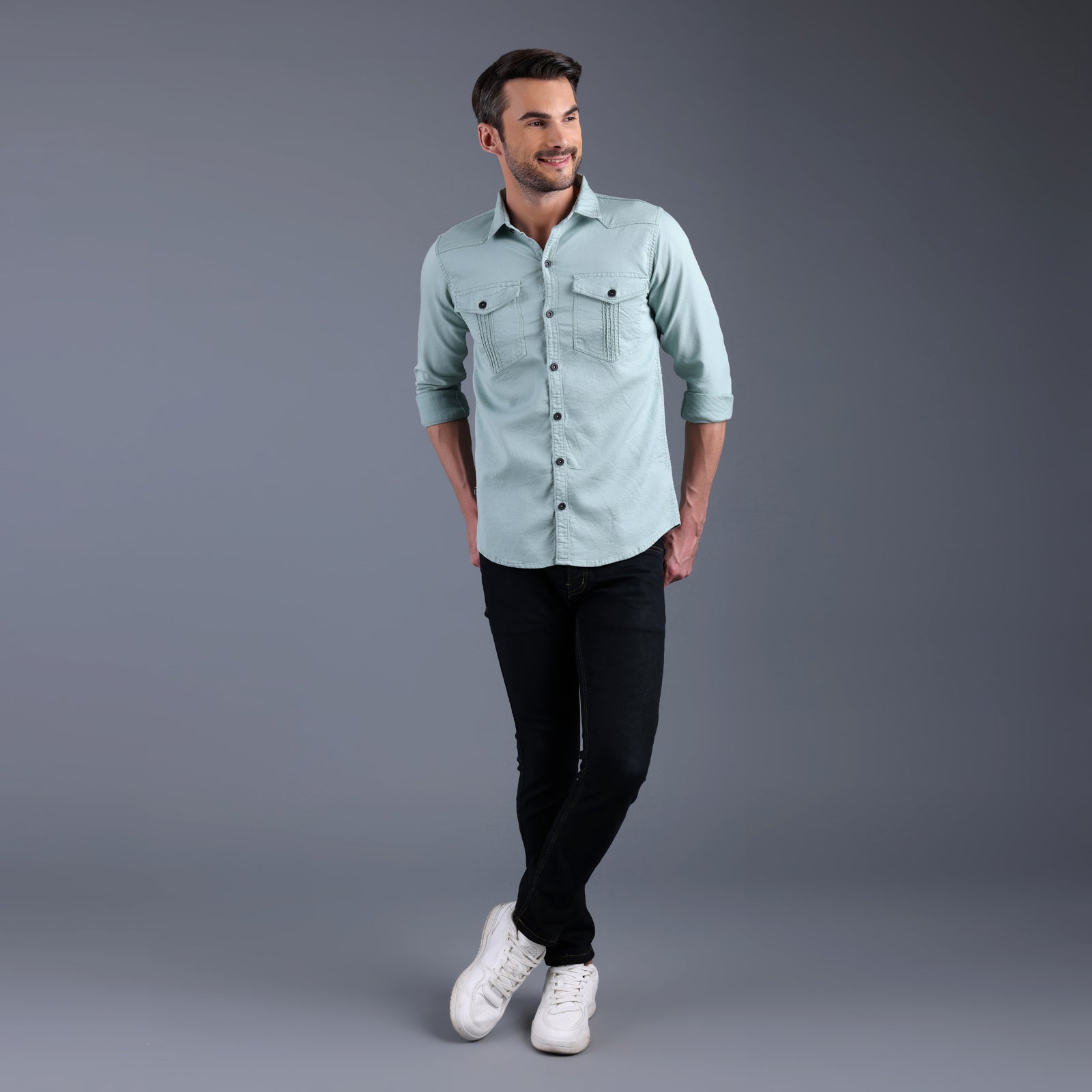 Men's Cargo Light Green Shirt