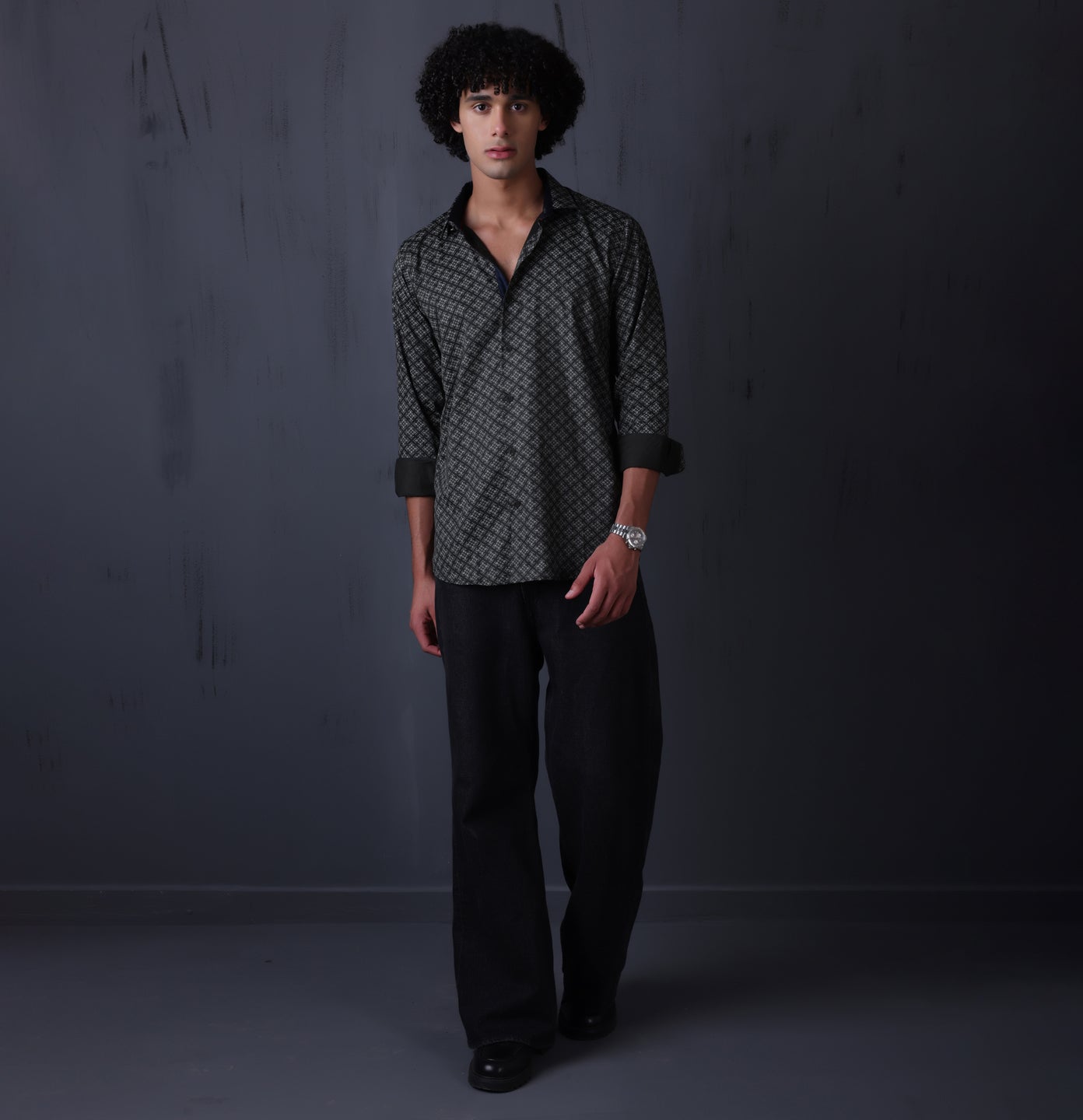 PRINTED SHIRTS | FORMAL & CASUAL SHIRTS FOR MEN | FILO HEVIS GEOMETRIC PRINTS SHIRT COLLECTION-Green