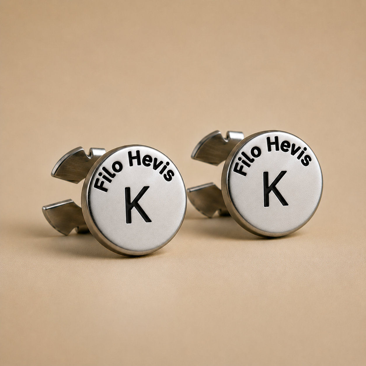Filohevis Personalised Silver Initial Cufflinks – K | Engraved Letter Unisex Metal Cufflinks | Formal Shirt Accessory (1 Pair)