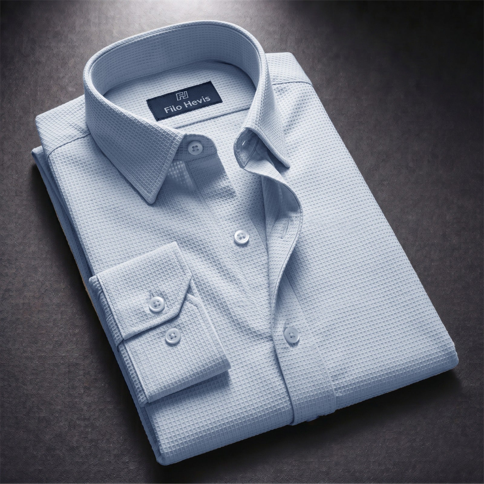 Men's Full Sleeve Self Textured Shirt | Light Grey My Store