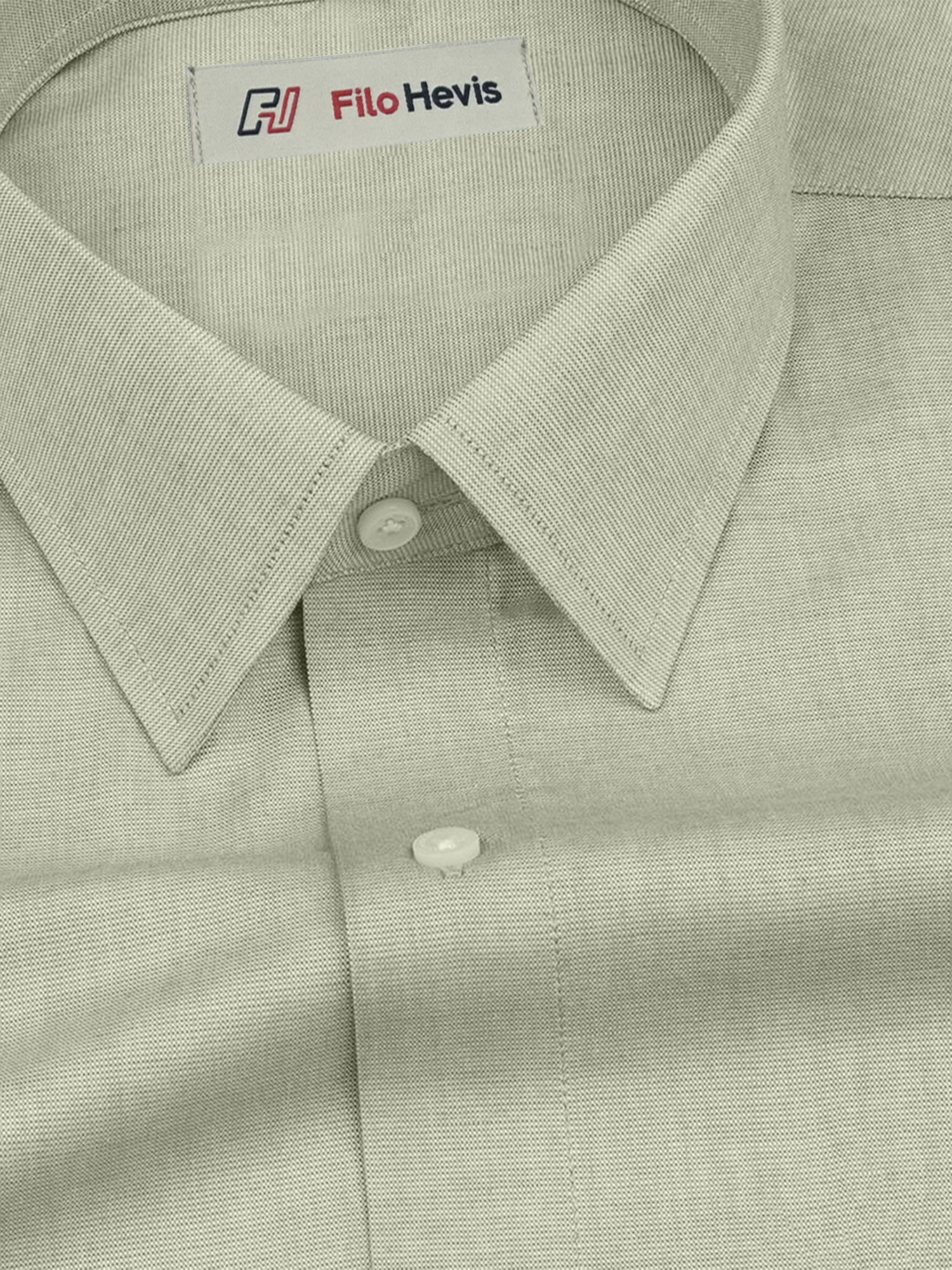 Filafil Fabric Regular Fit Single Pocket Formal Shirt Full Sleeve -Light Greyish Green