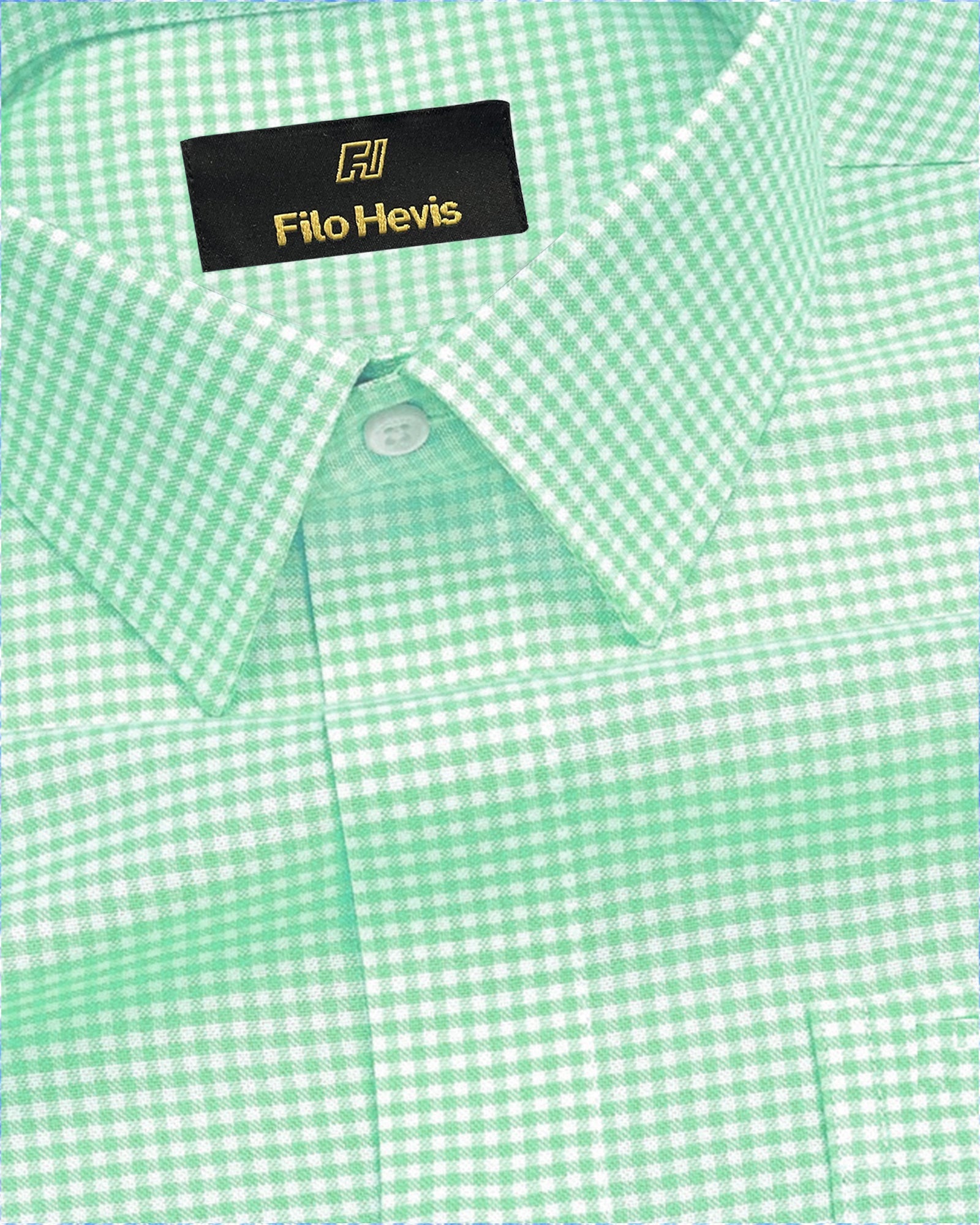 Oxford Cotton Check Shirt for Men |Slim fit | Light Green My Store