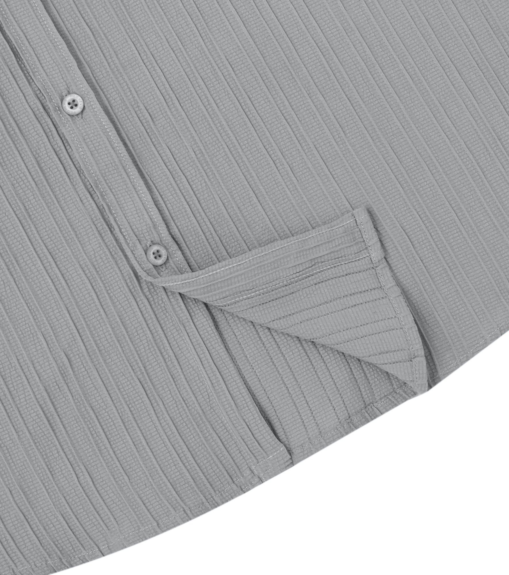 Men’s Textured Popcorn Half Sleeve Casual Shirt – Light Grey
