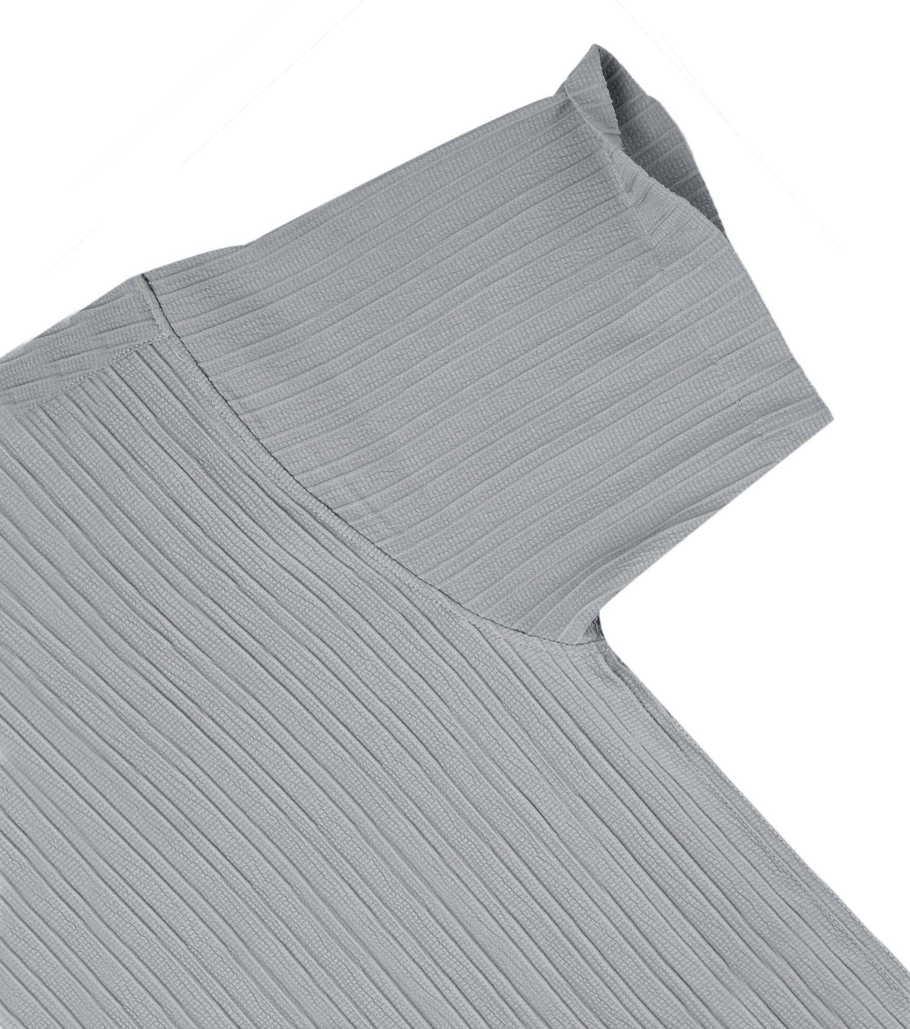 Men’s Textured Popcorn Half Sleeve Casual Shirt – Light Grey