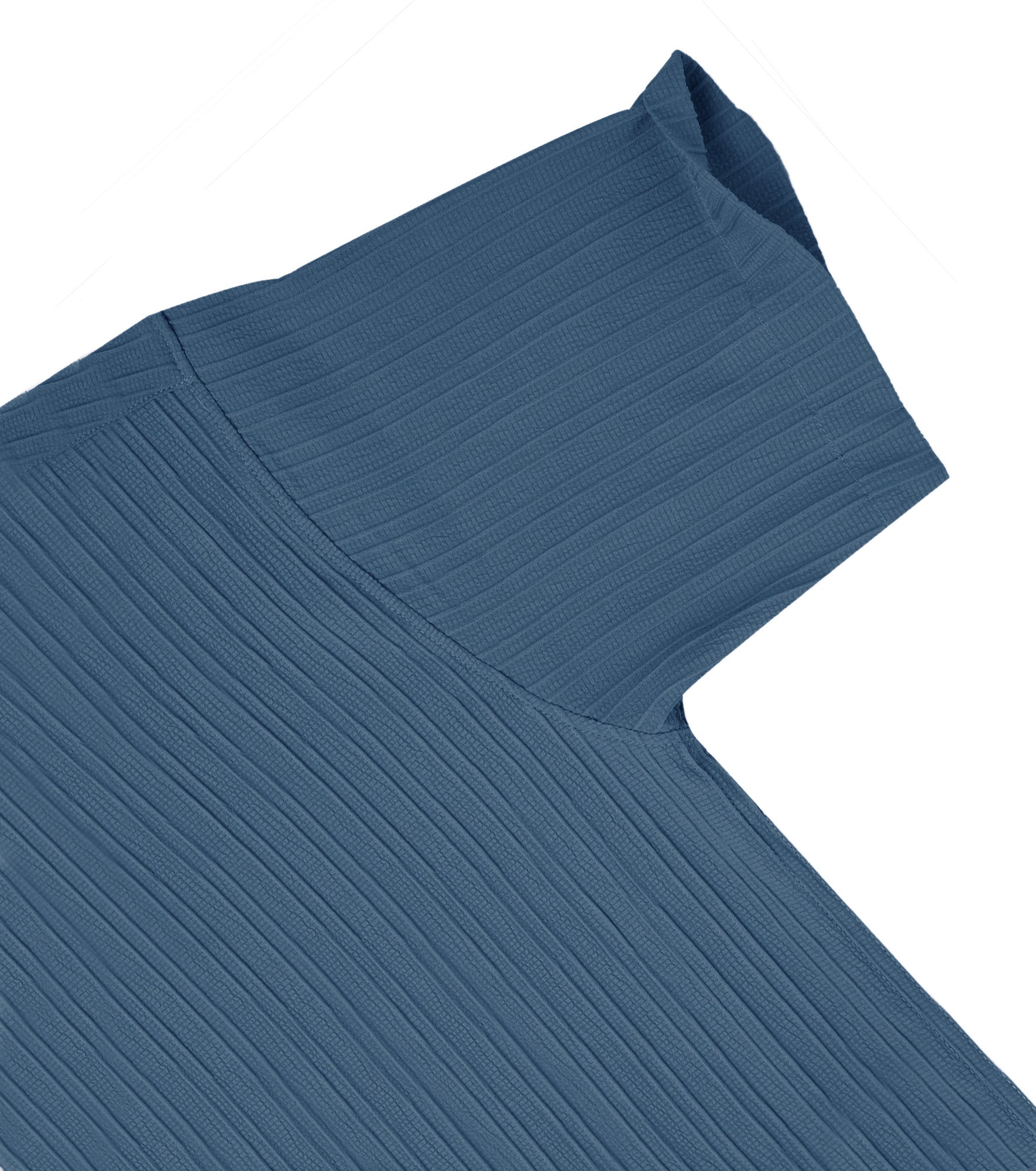 Men’s Textured Popcorn Half Sleeve Casual Shirt – Denim Blue