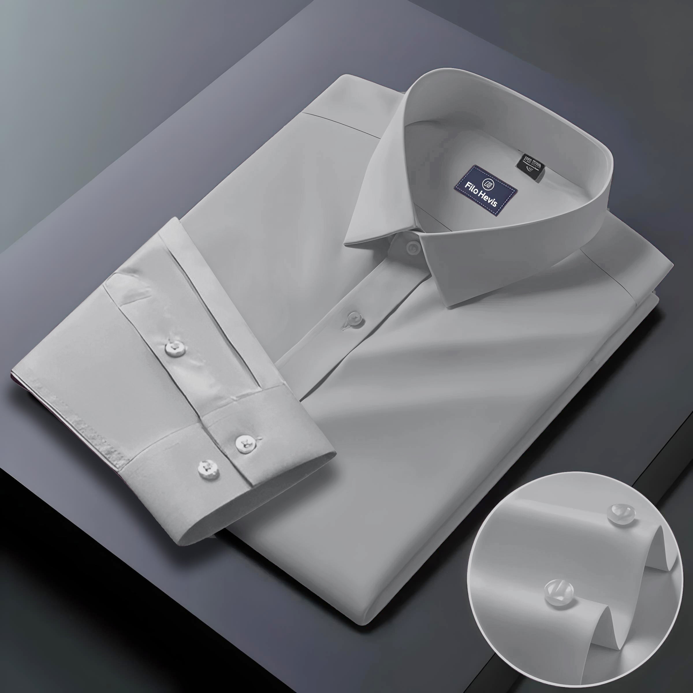 Men's Formal Regular Fit Cotton Full Sleeve Shirt-LIGHT GREY