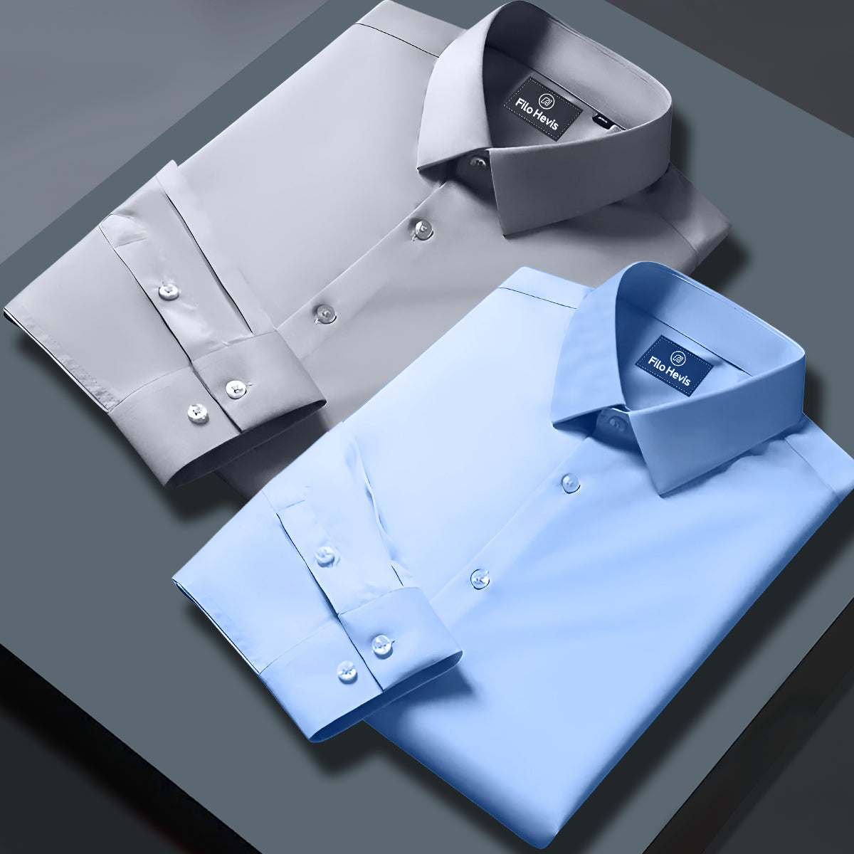 Combo of 2 Formal shirts Light Grey & Sky Colour