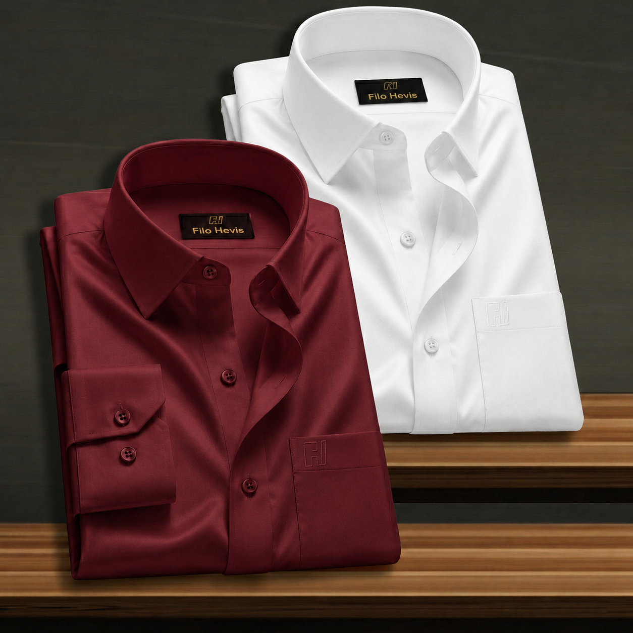 Combo of 2 Formal shirts White & Maroon Colour My Store