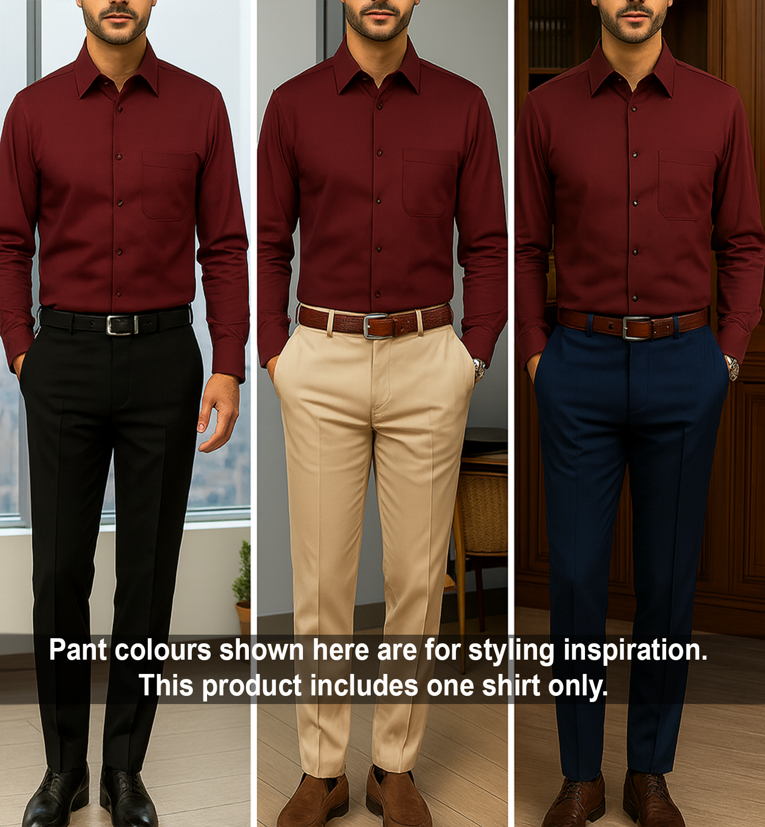 PLATINUM COTTON SATIN FORMAL SHIRT FOR MEN (Single Pocket)-Maroon