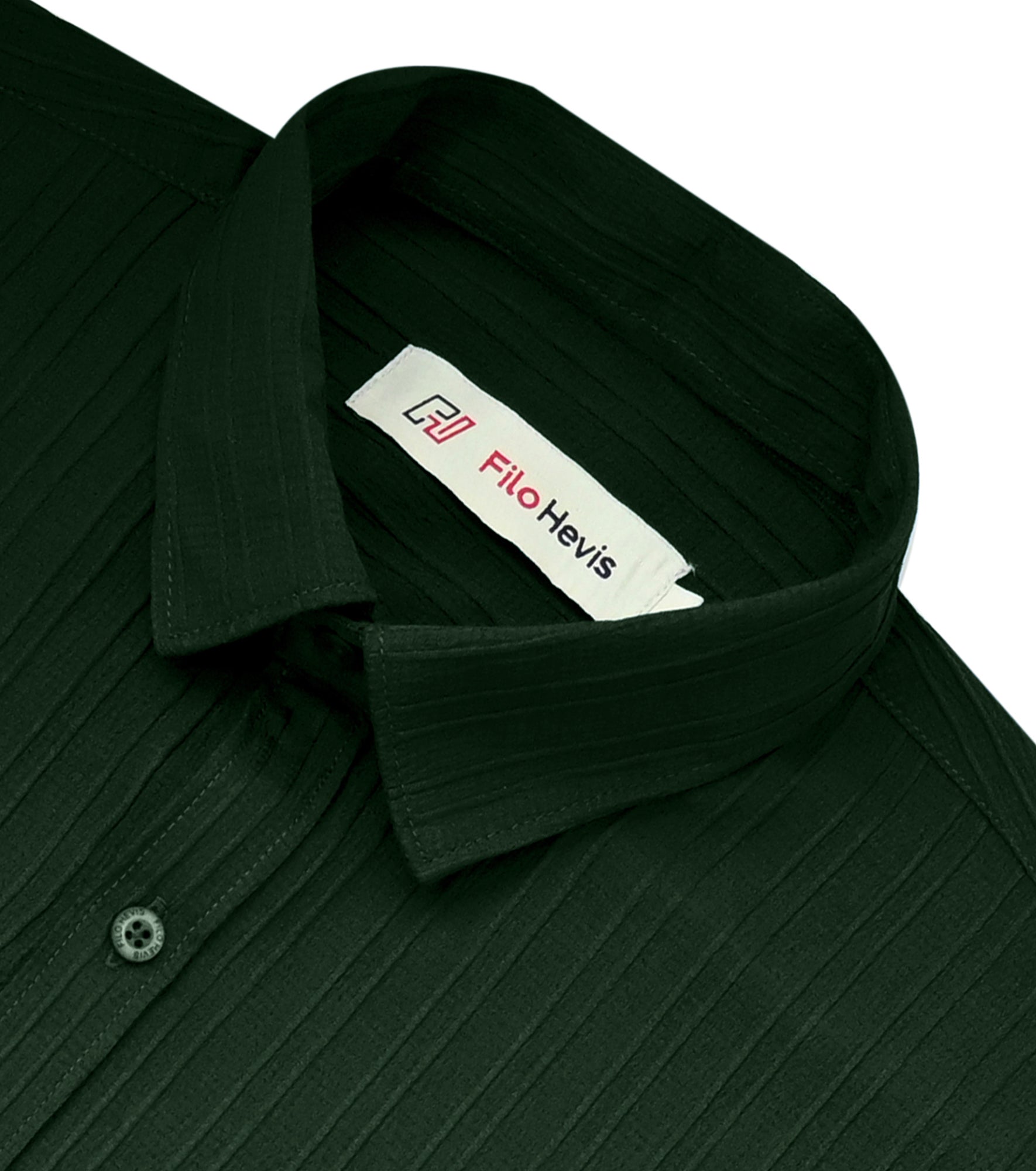 Men’s Textured Popcorn Half Sleeve Casual Shirt – Mehandi Olive