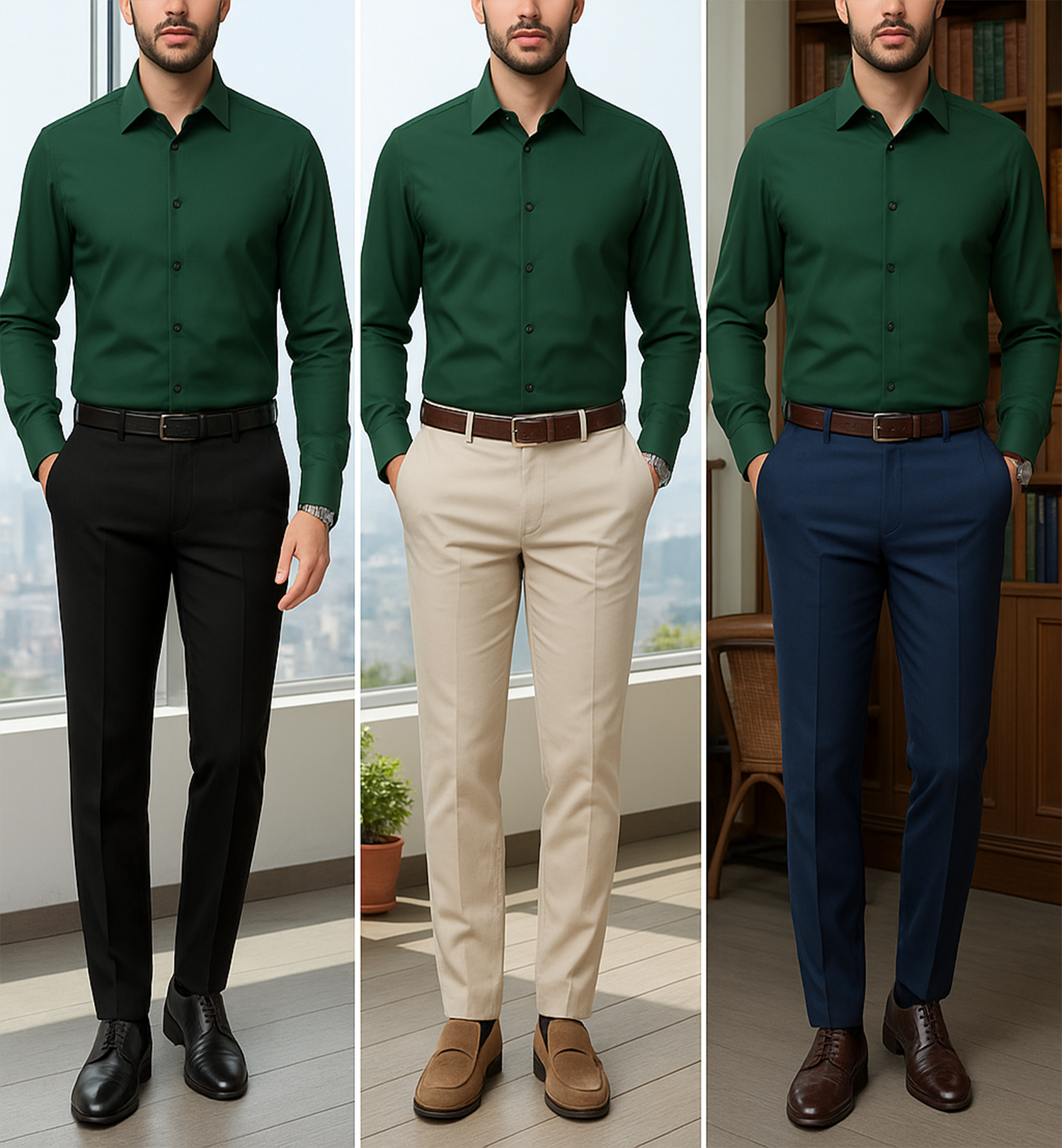 Men's Satin Lycra formal Full Sleeve Shirt Mint Green