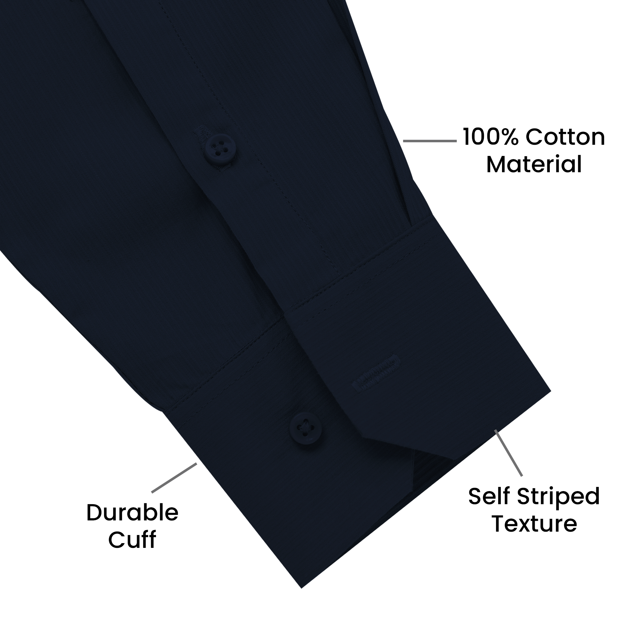 Premium SELF STRIPED SHIRTS FOR MEN - Textured Formal Shirts Collection | Professional Office Wear-Navy Blue