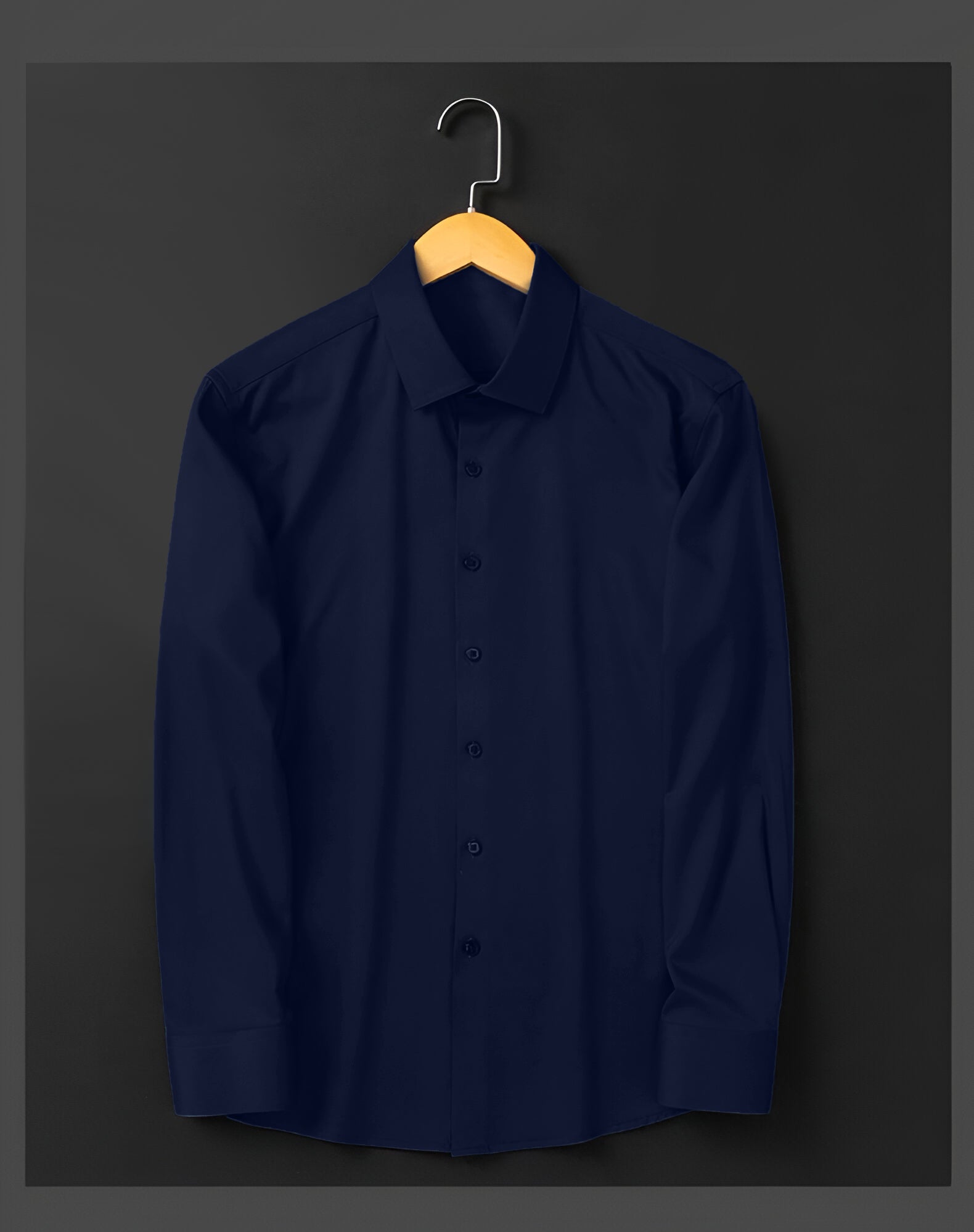 Men's Formal Regular Fit Cotton Full Sleeve Shirt-NAVY BLUE