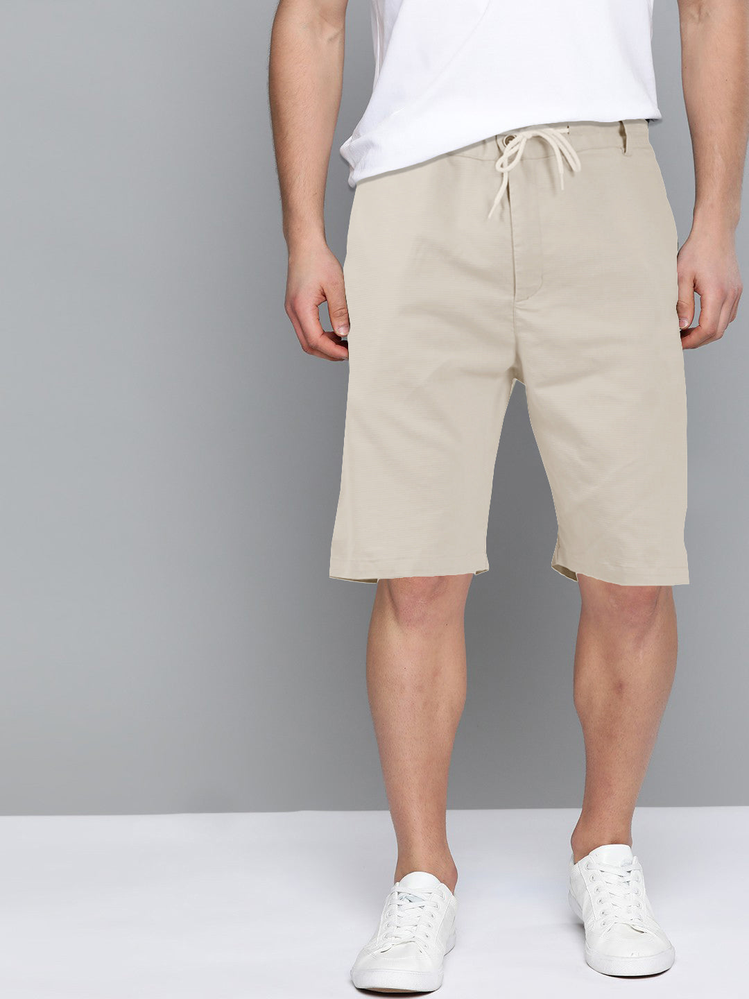Cotton Solid Shorts Peach