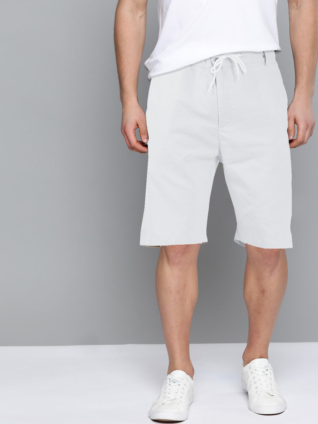 Cotton Solid Shorts White