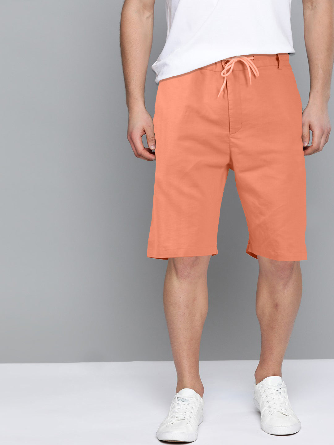 Cotton Solid Shorts Orange
