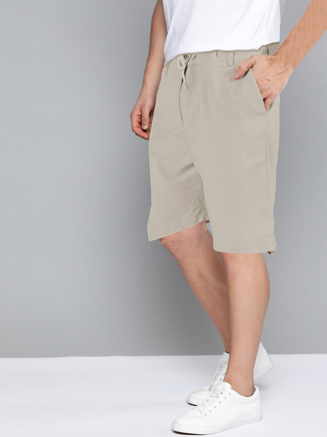Cotton Solid Shorts Peach