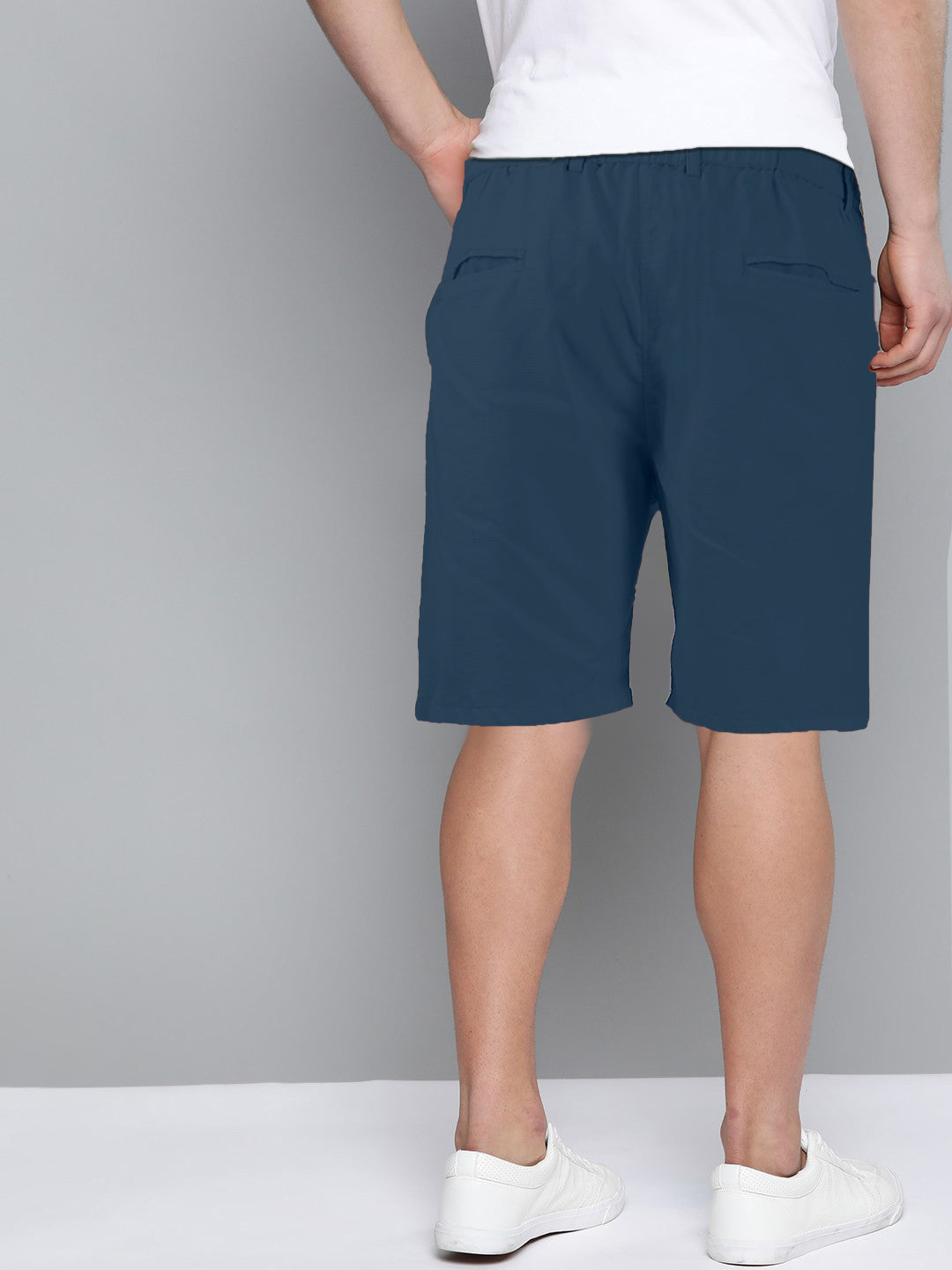 Cotton Solid Shorts Navy Blue