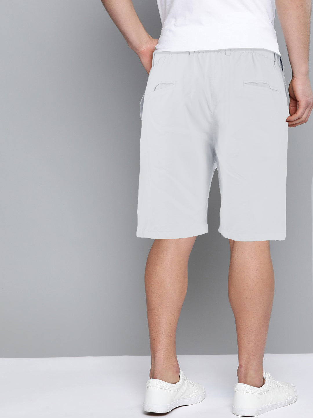 Cotton Solid Shorts White