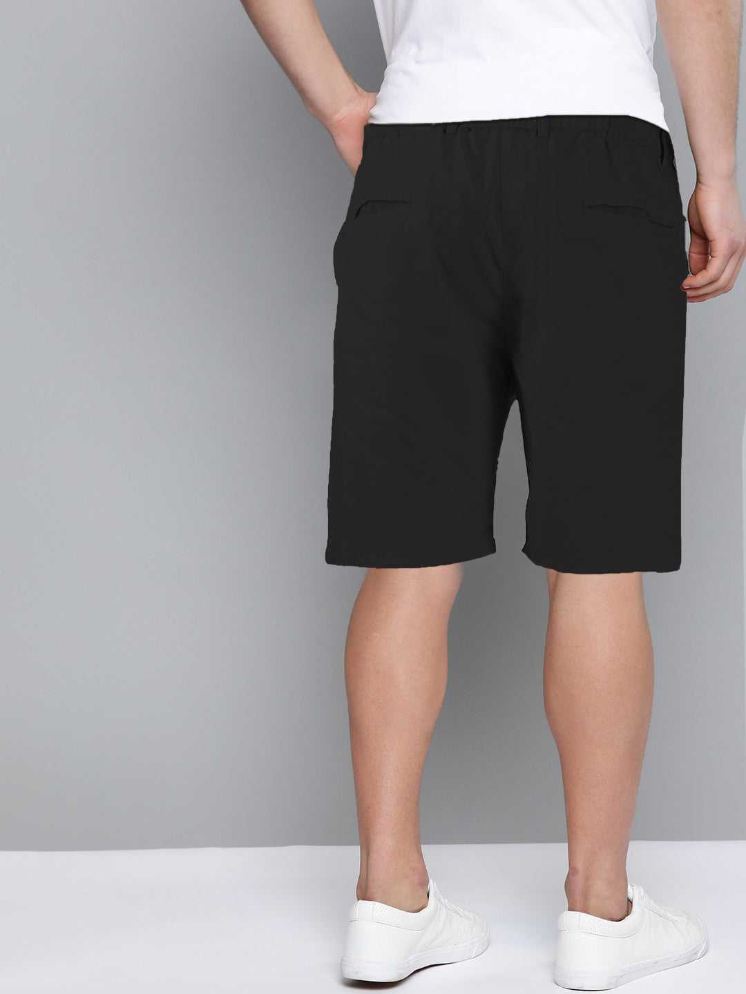 Cotton Solid Shorts Black