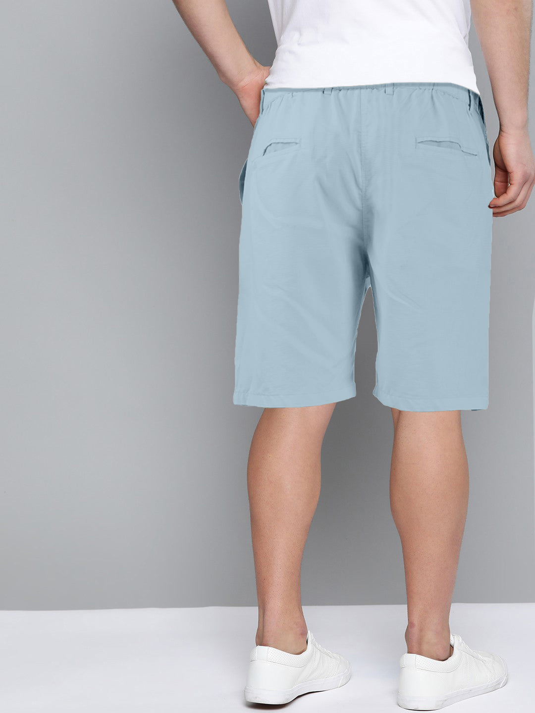Cotton Solid Shorts Sky