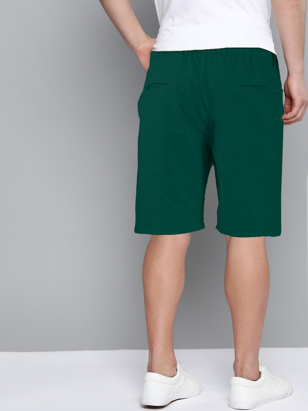 Cotton Solid Shorts Teal Green